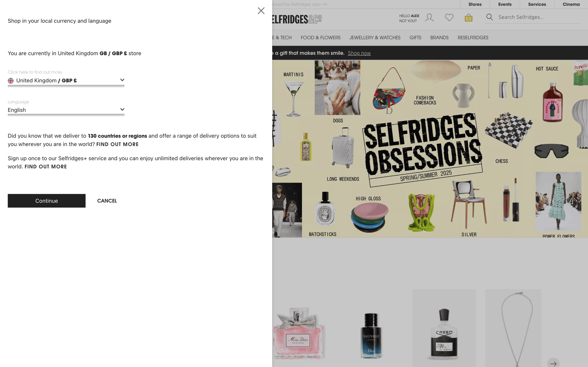 Selfridges Web Shopping interface screenshot 17