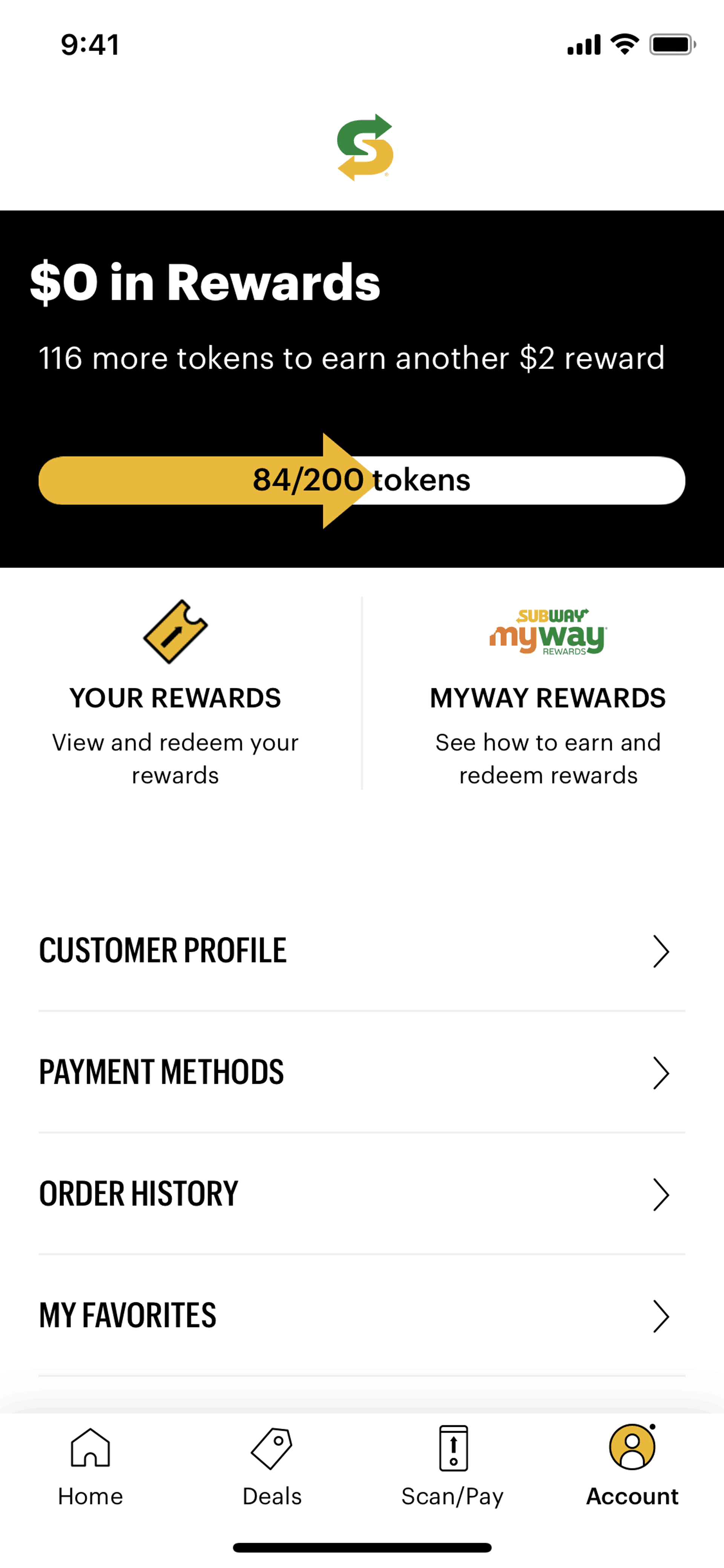 Subway iOS Food & Drink interface screenshot 4