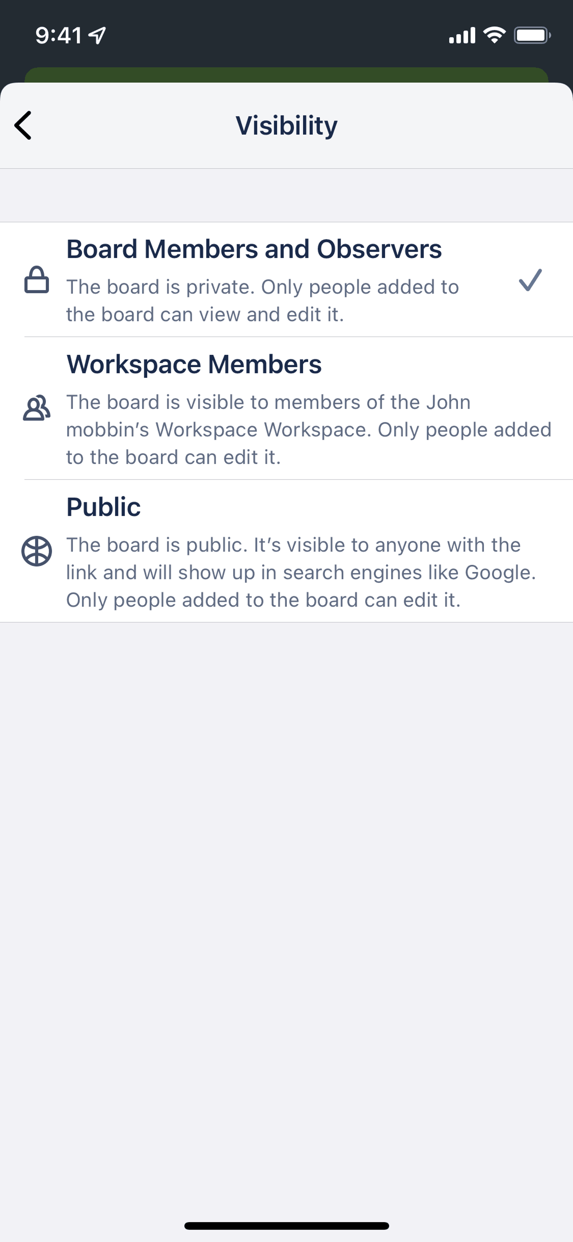 Trello iOS Business interface screenshot 24
