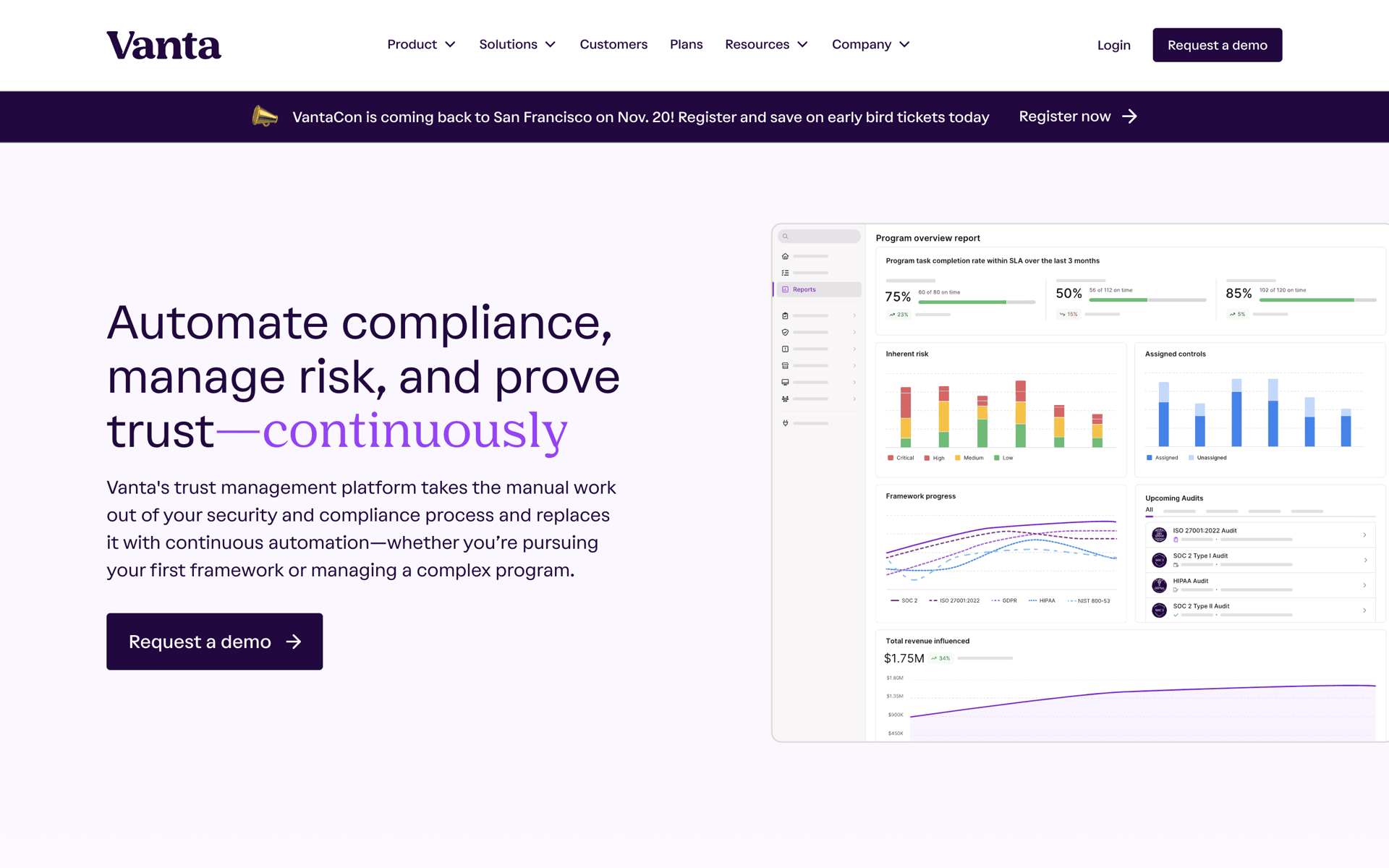 Vanta Web Business interface screenshot 1