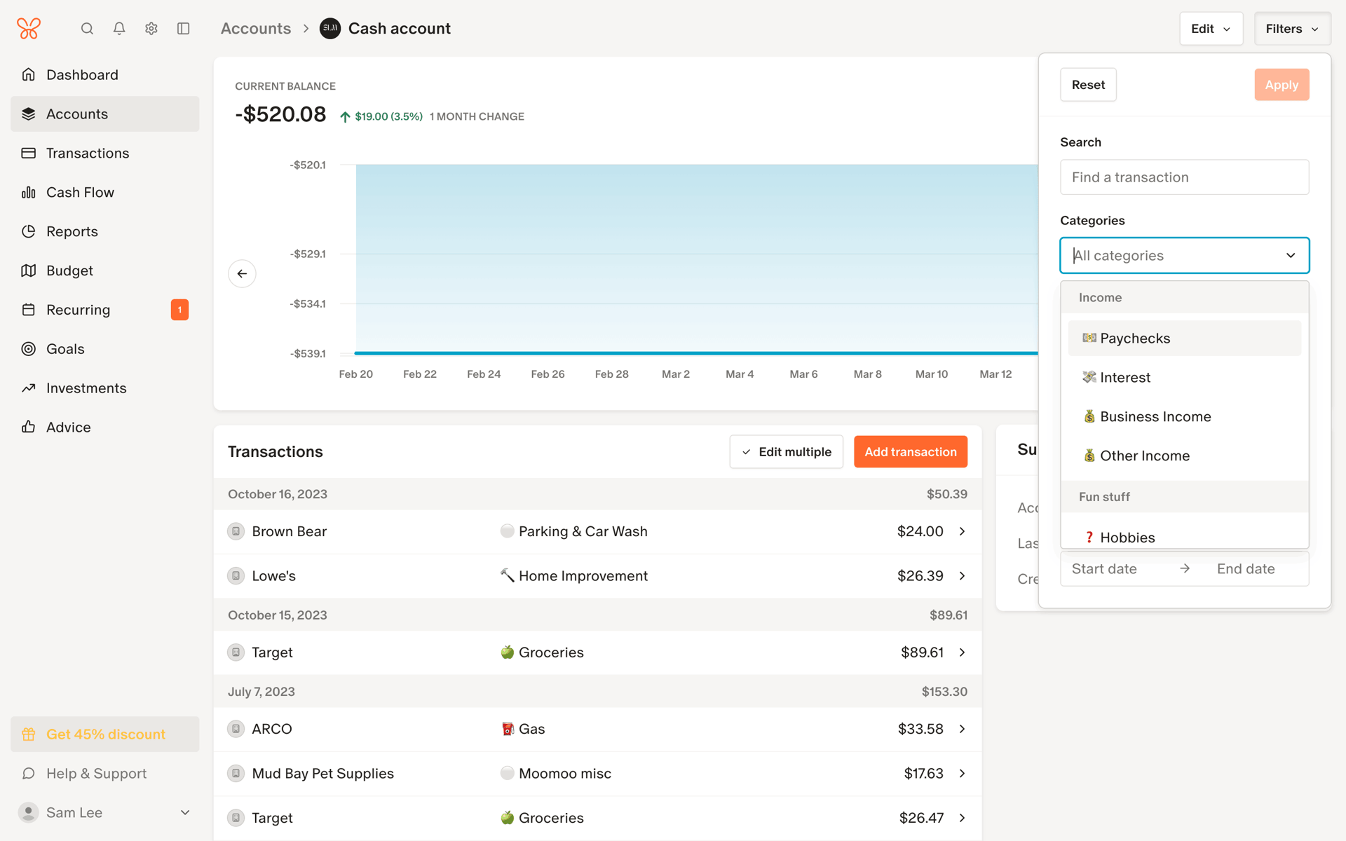 Monarch Web Finance interface screenshot 12