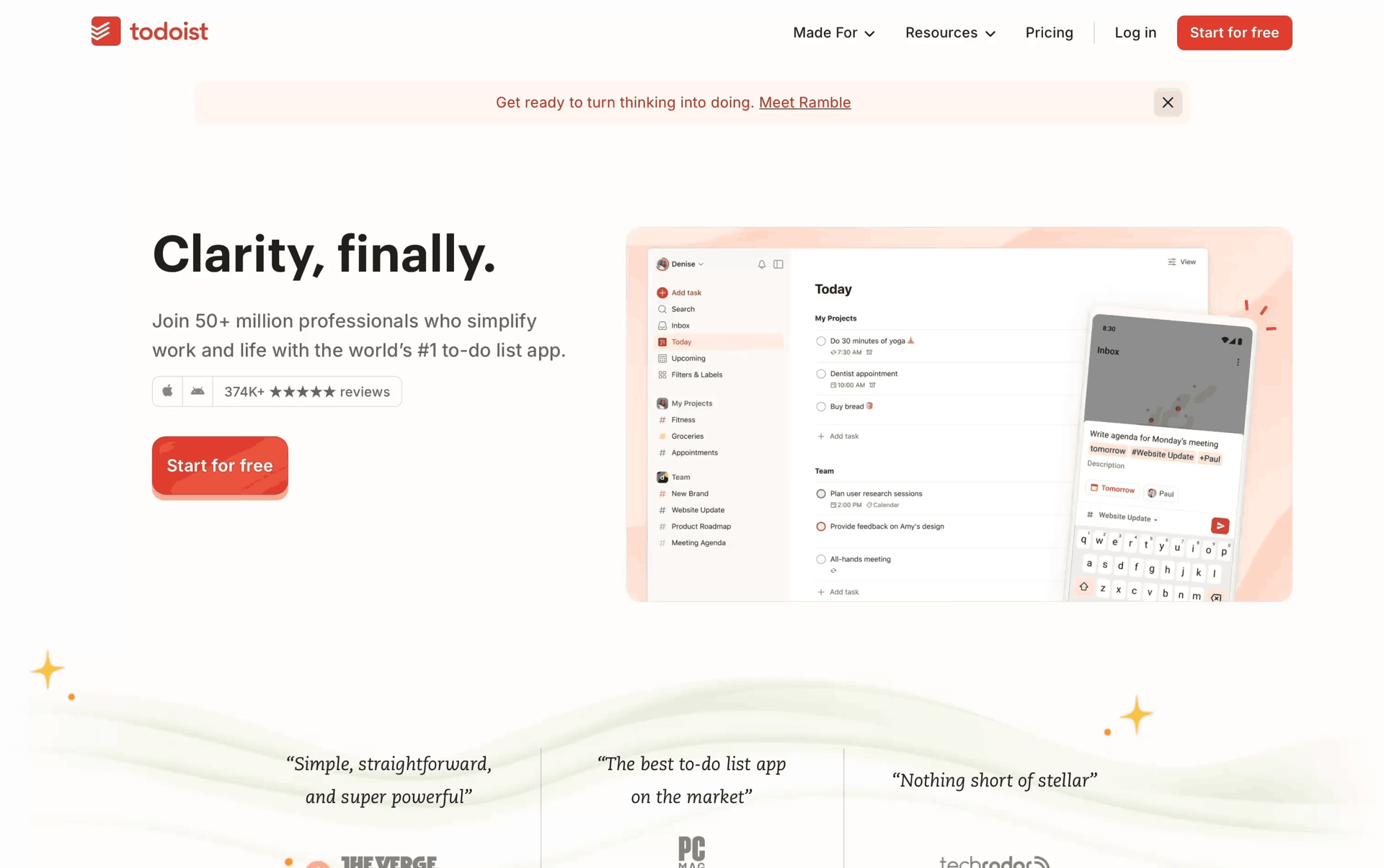 Todoist Web Collaboration interface screenshot 1