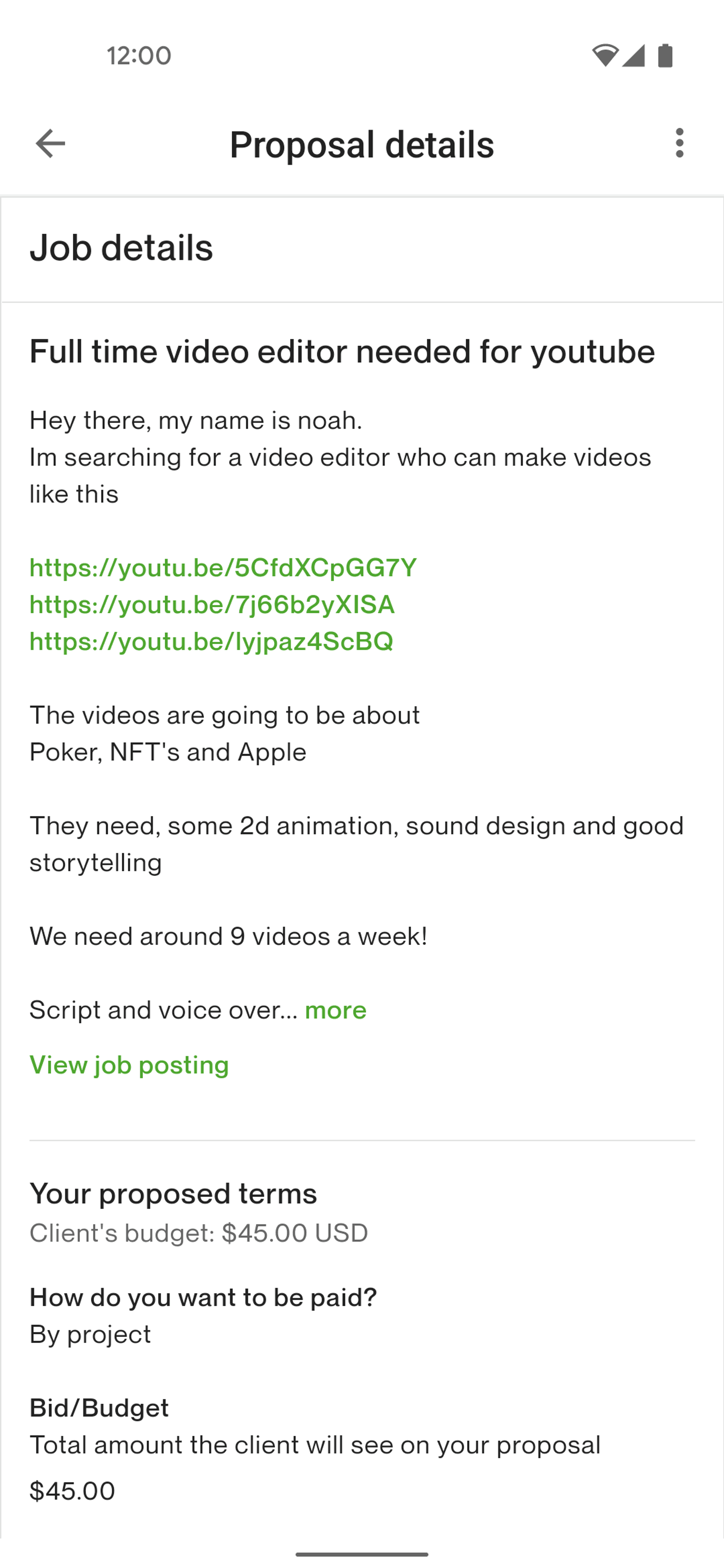 Upwork Android Business interface screenshot 24
