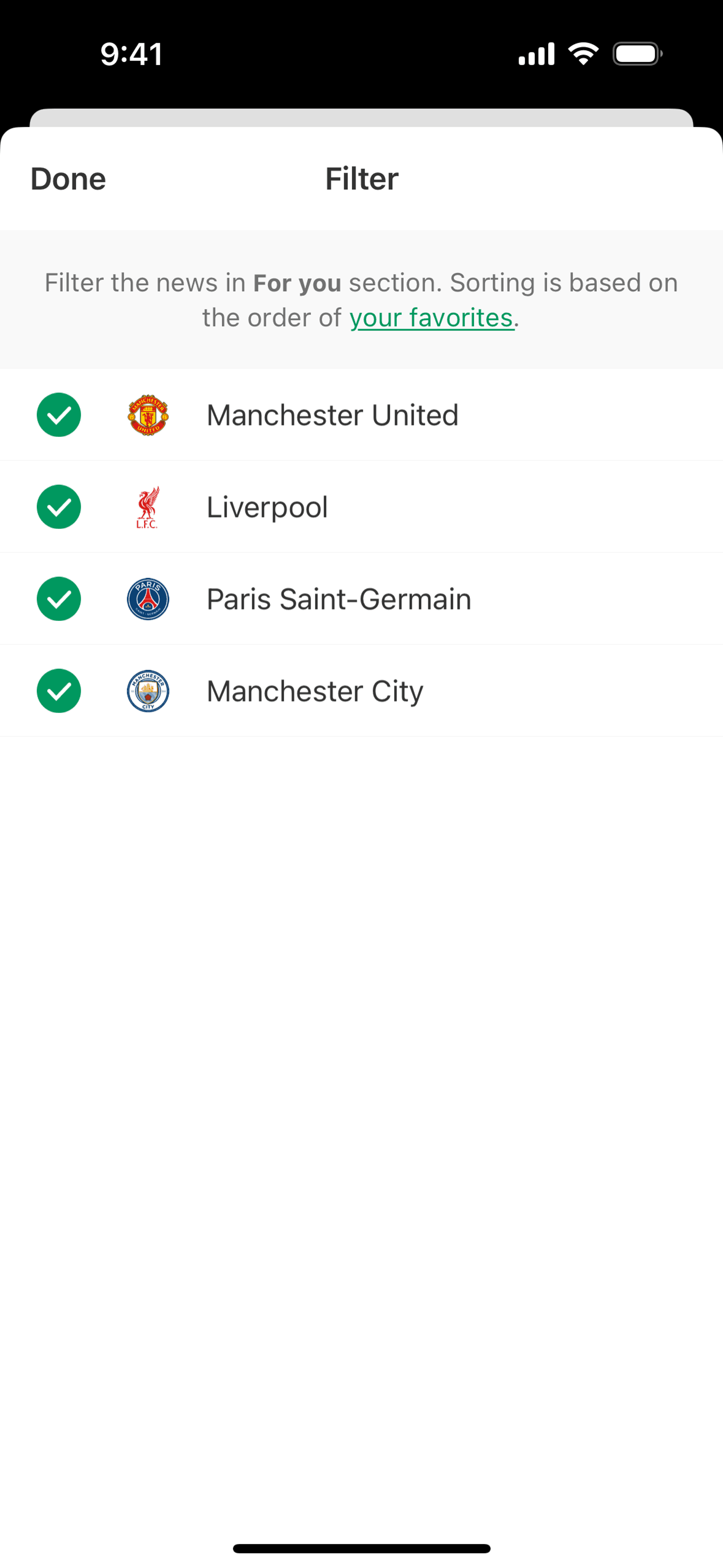 FotMob iOS Sports interface screenshot 12