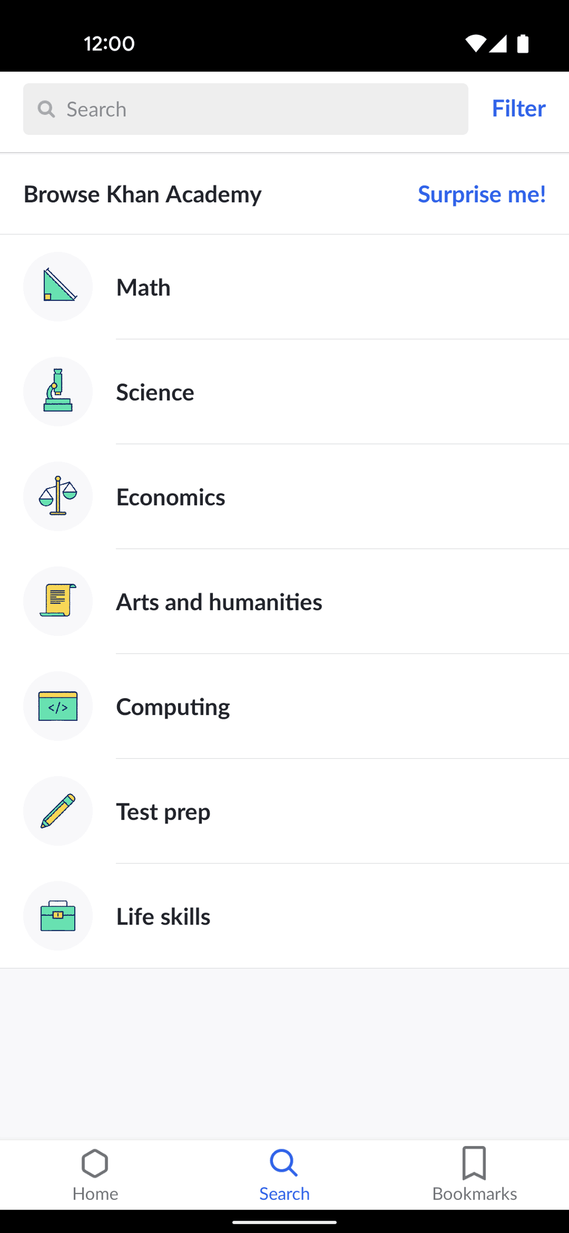 Khan Academy Android Education interface screenshot 7