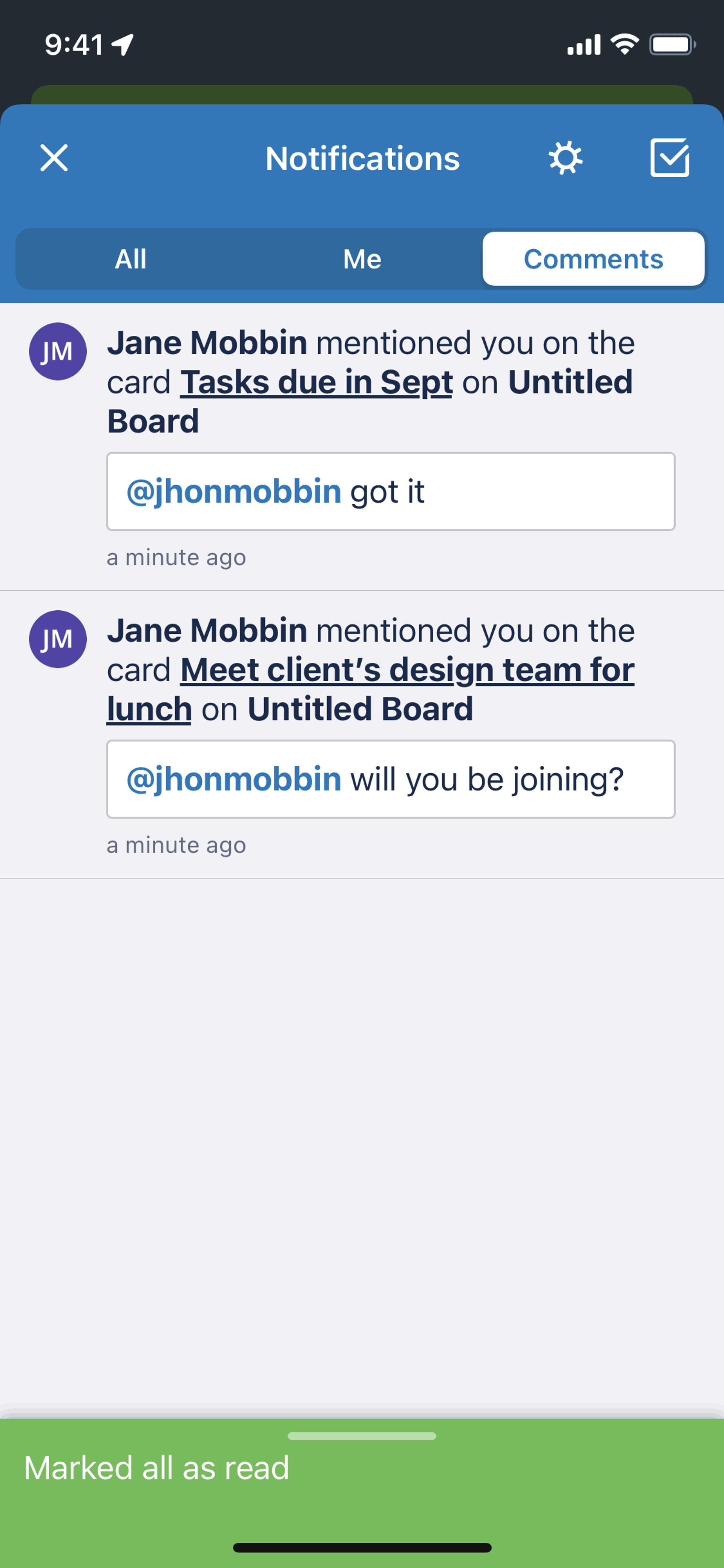 Trello iOS Business interface screenshot 20