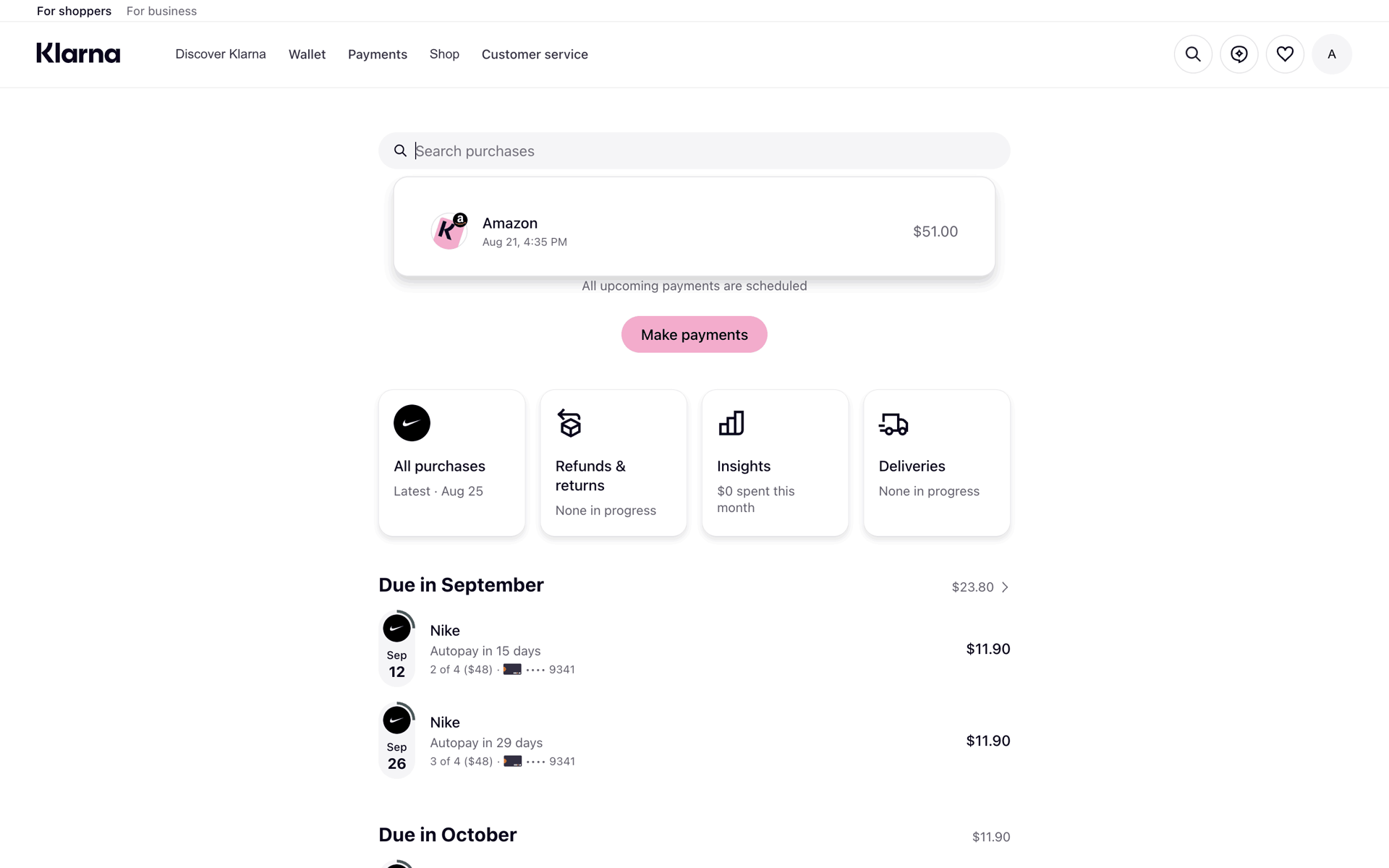 Klarna Web Finance interface screenshot 16