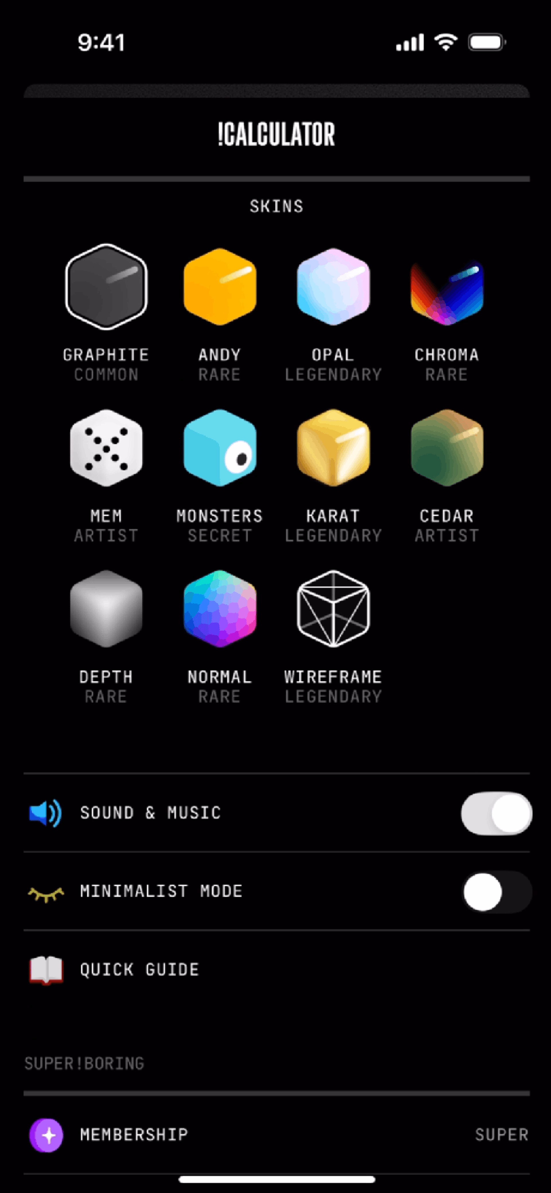 (Not Boring) Calculator iOS Utilities interface screenshot 8
