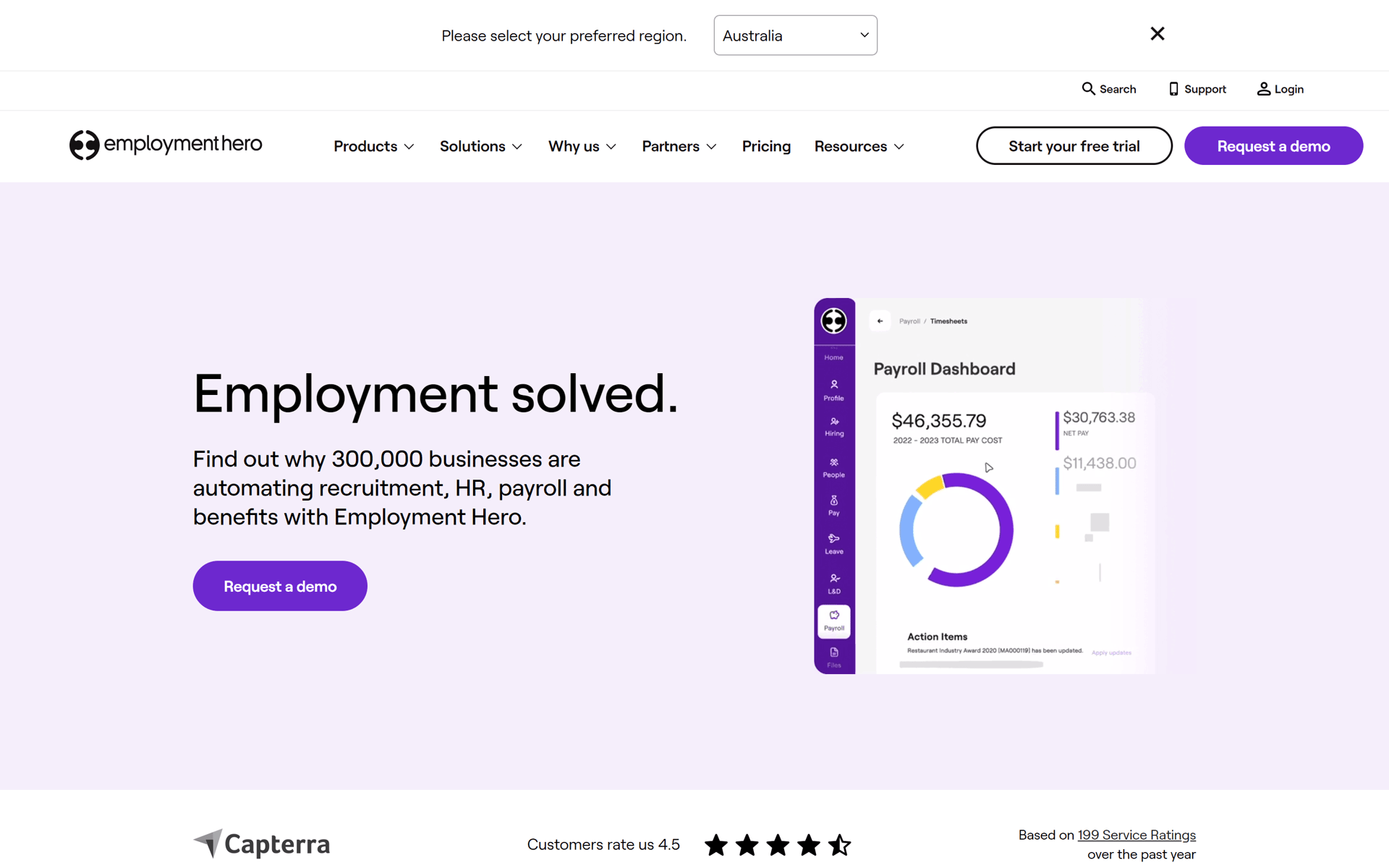 Employment Hero Web Business interface screenshot 1