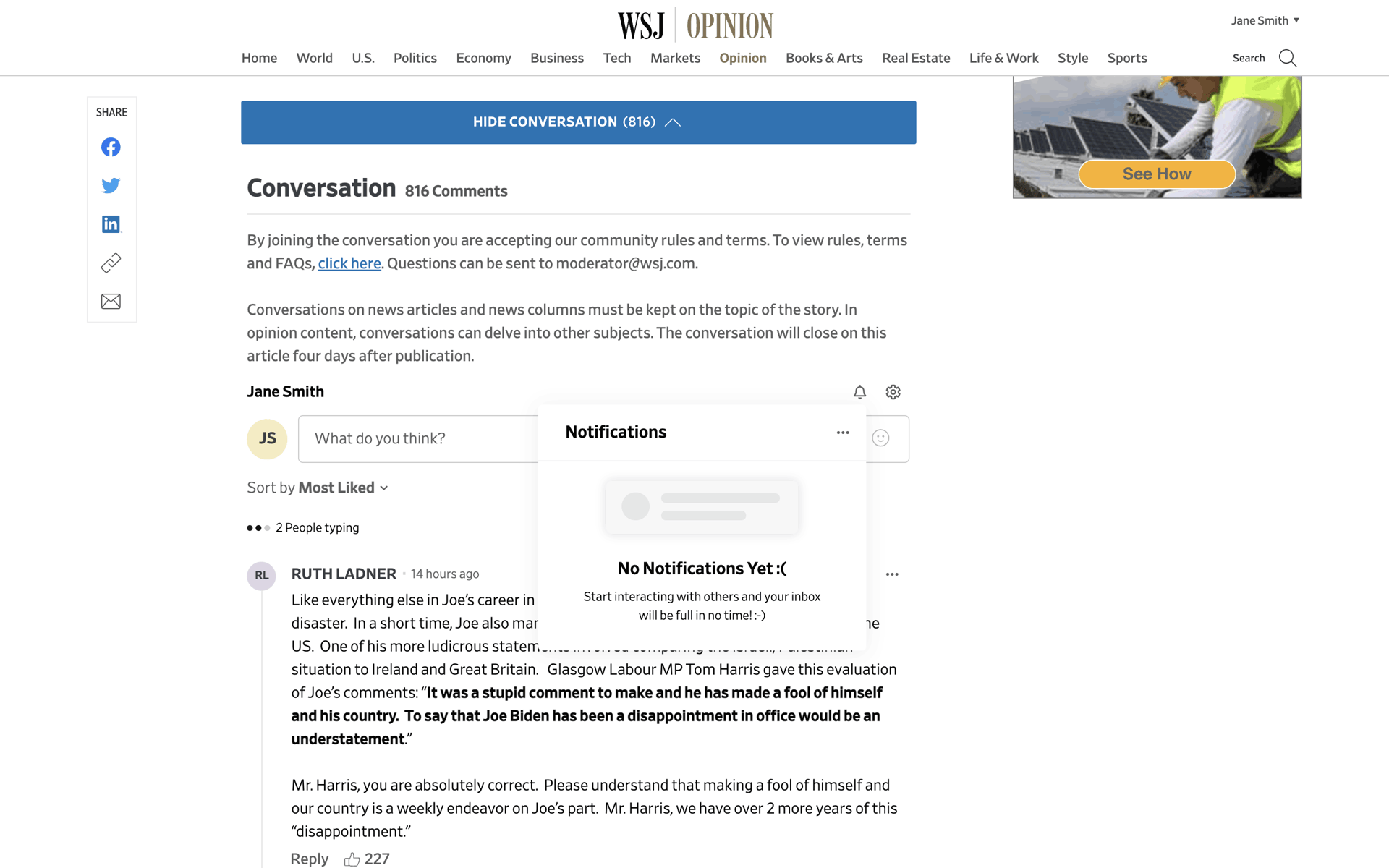 WSJ Web News interface screenshot 7