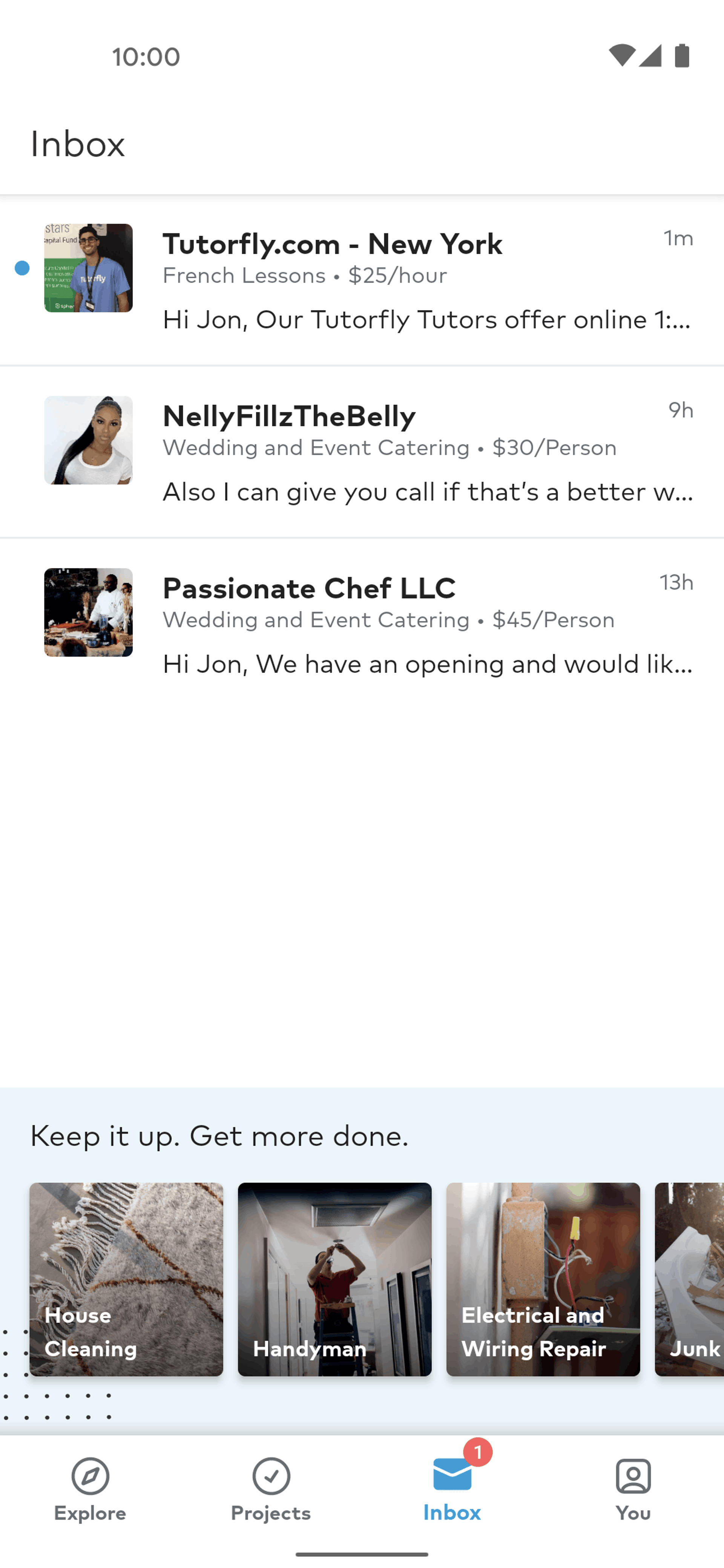 Thumbtack Android Lifestyle interface screenshot 3