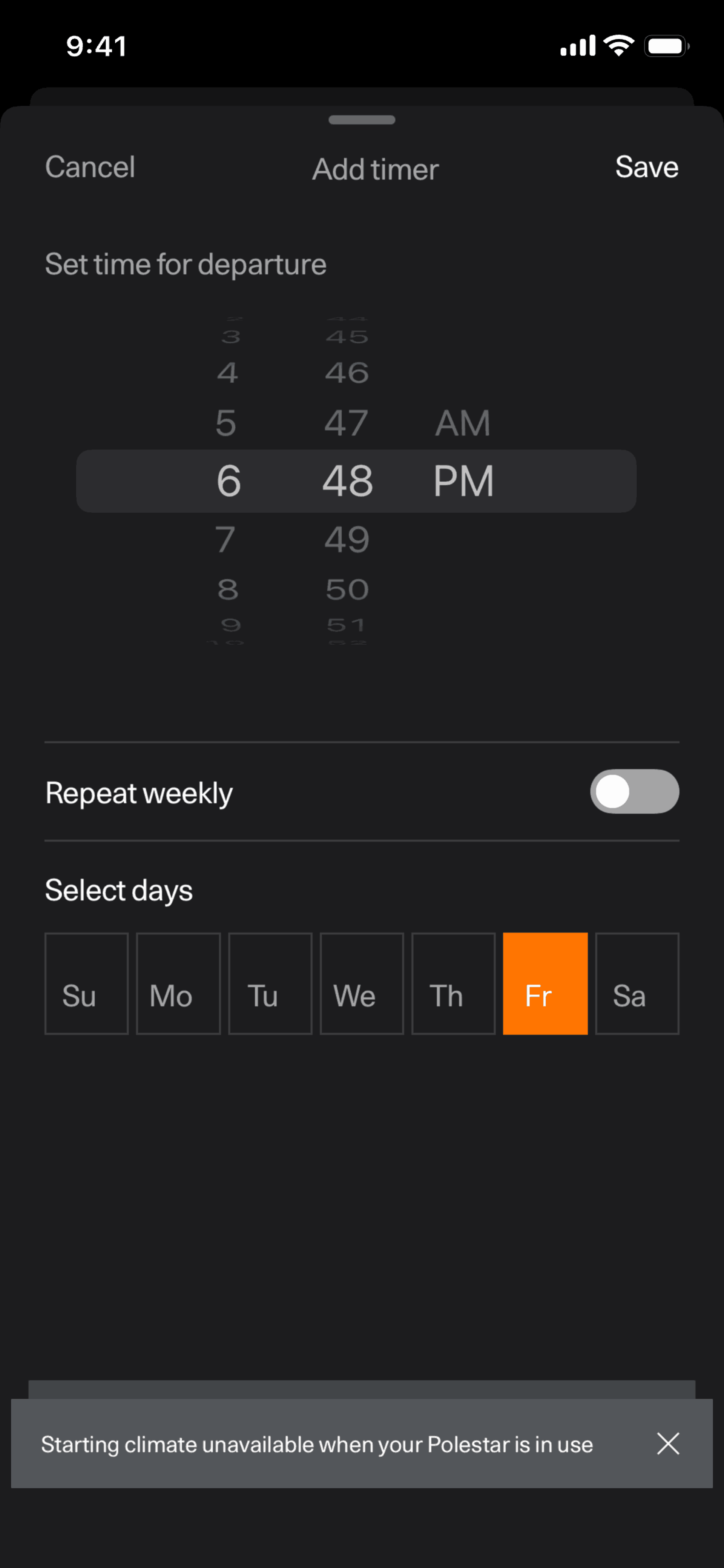 Polestar iOS Lifestyle interface screenshot 14