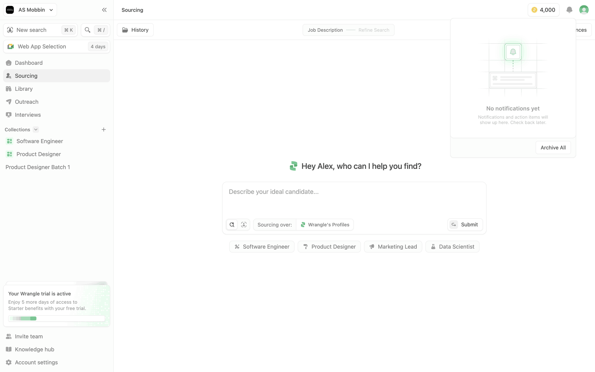 Wrangle Web AI interface screenshot 18