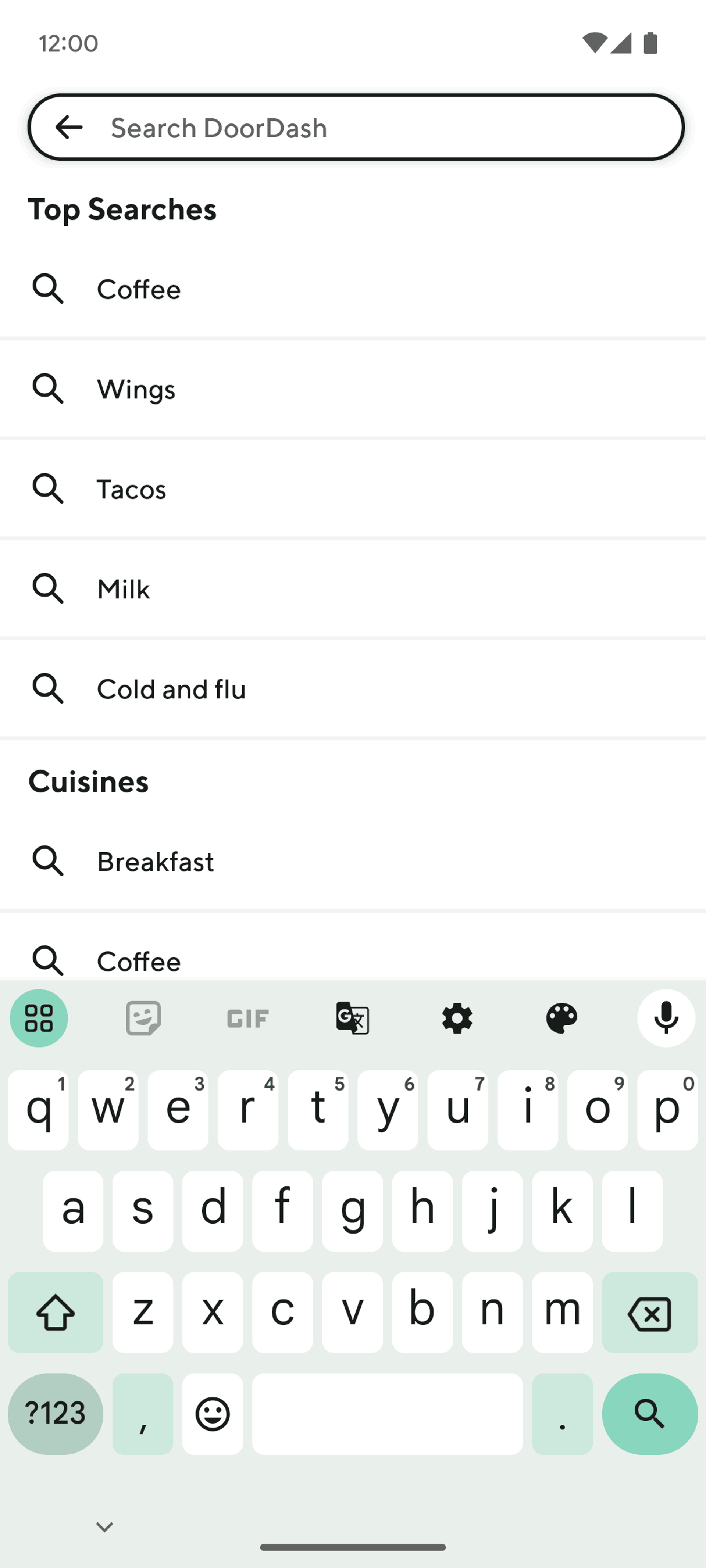 DoorDash Android Shopping interface screenshot 10
