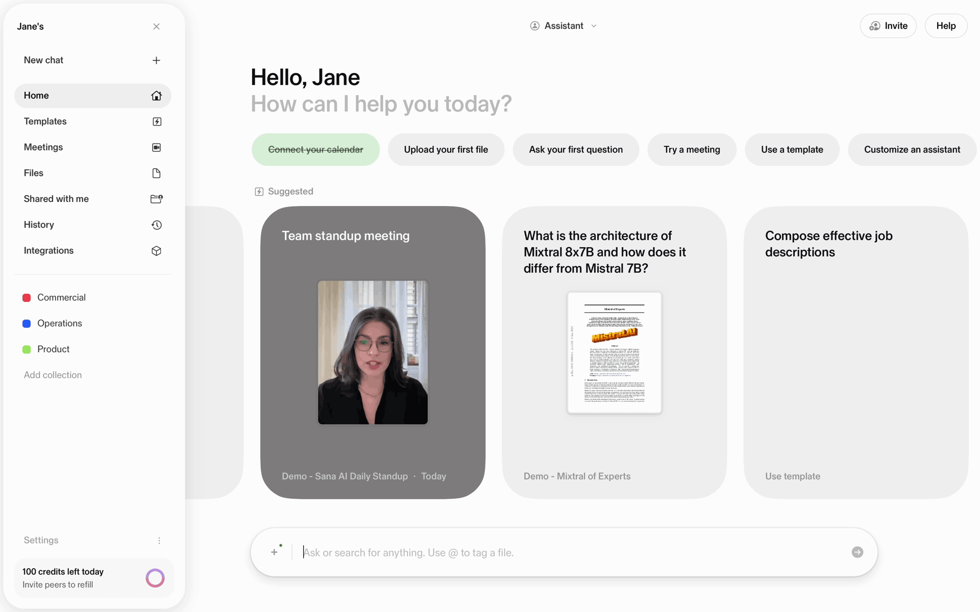 Sana AI Web Business interface screenshot 21