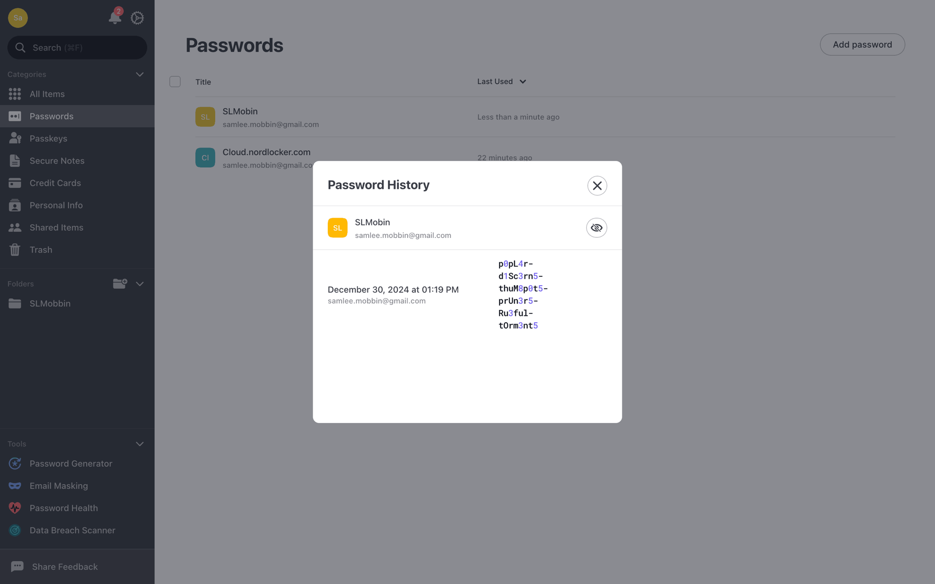 NordVPN Web Developer Tools interface screenshot 5