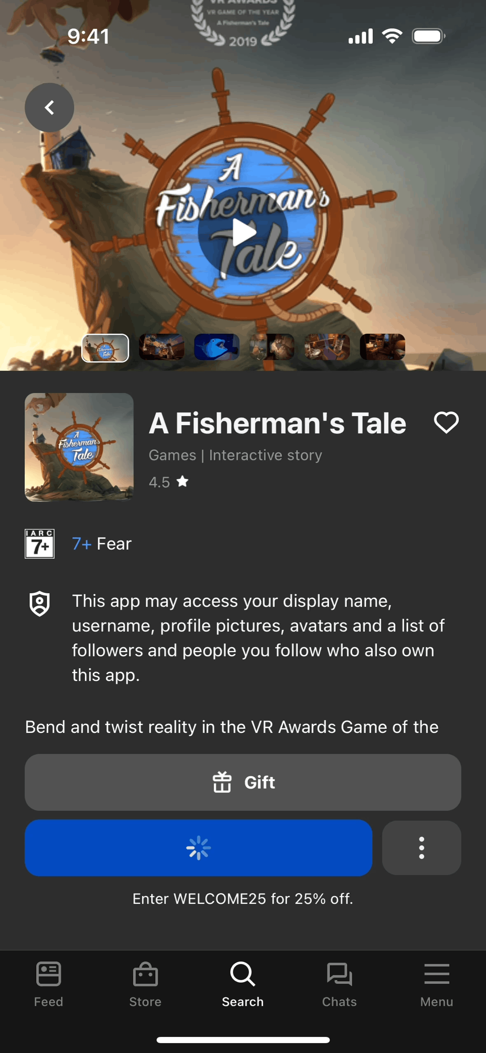 Meta Quest iOS Entertainment interface screenshot 19