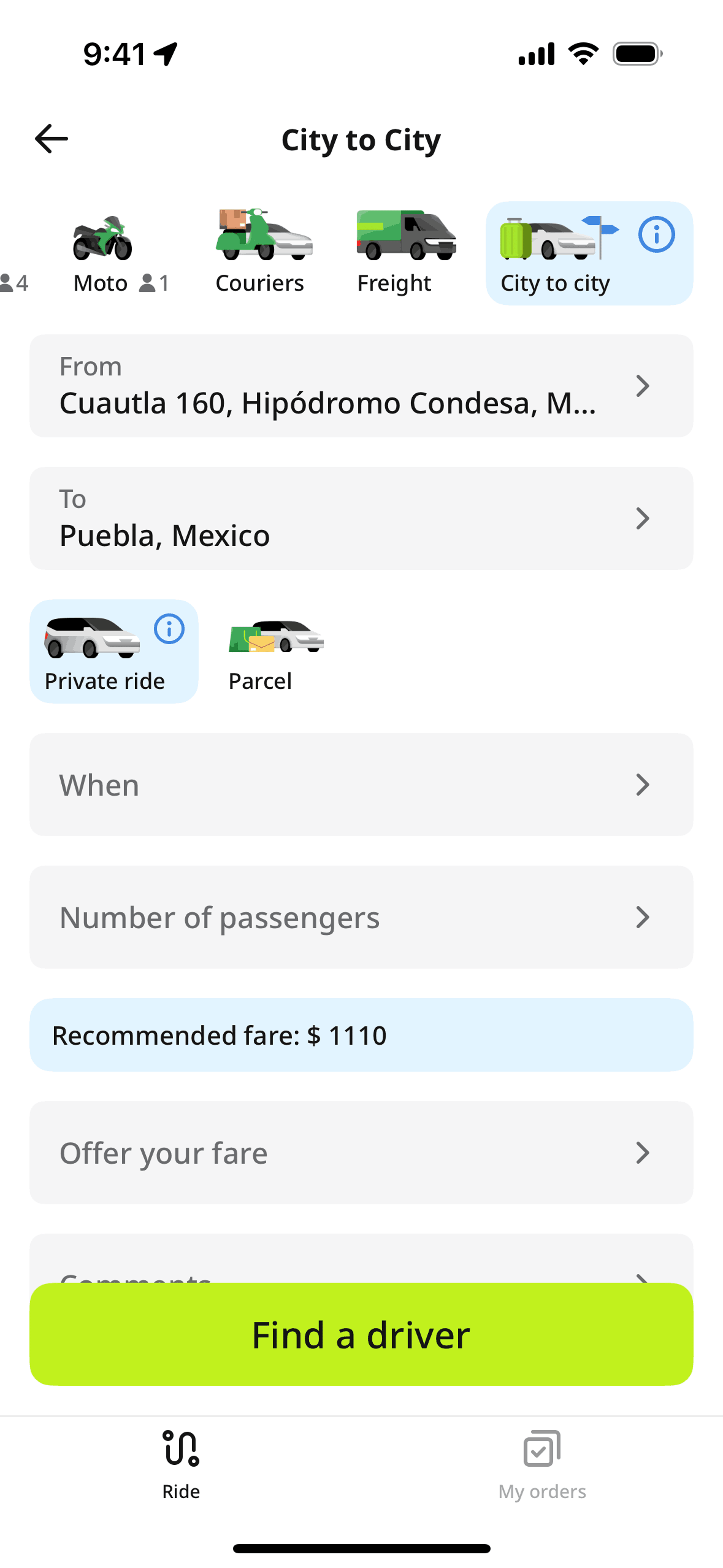 inDrive iOS Travel & Transportation interface screenshot 11