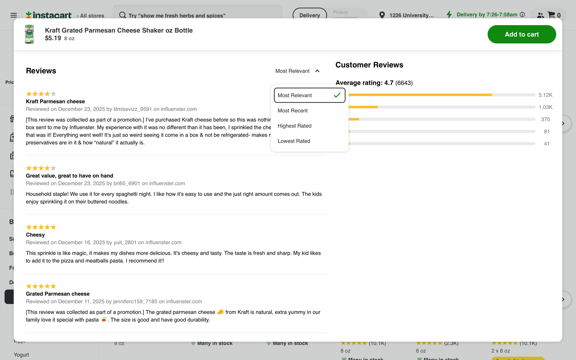 Instacart Web Shopping interface screenshot 20