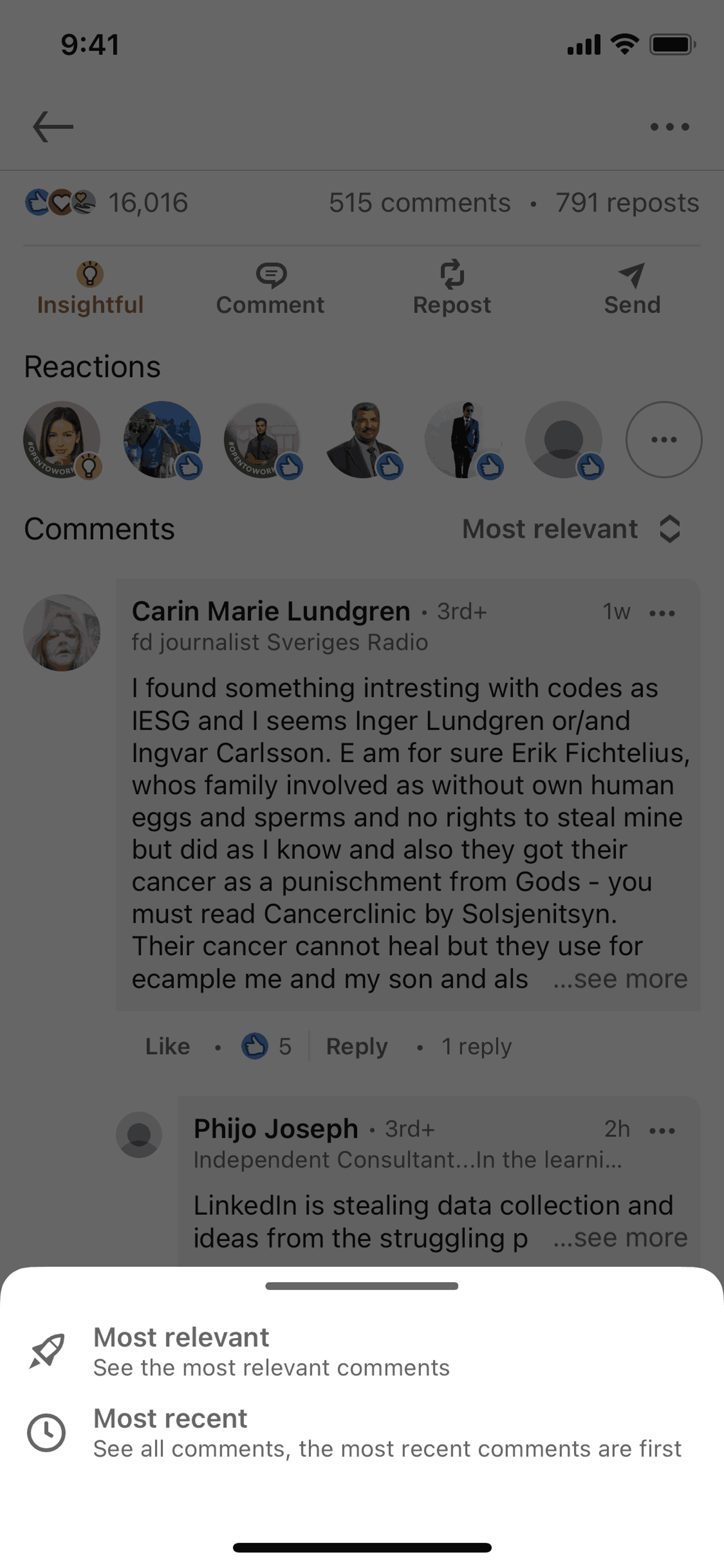 LinkedIn iOS Business interface screenshot 10