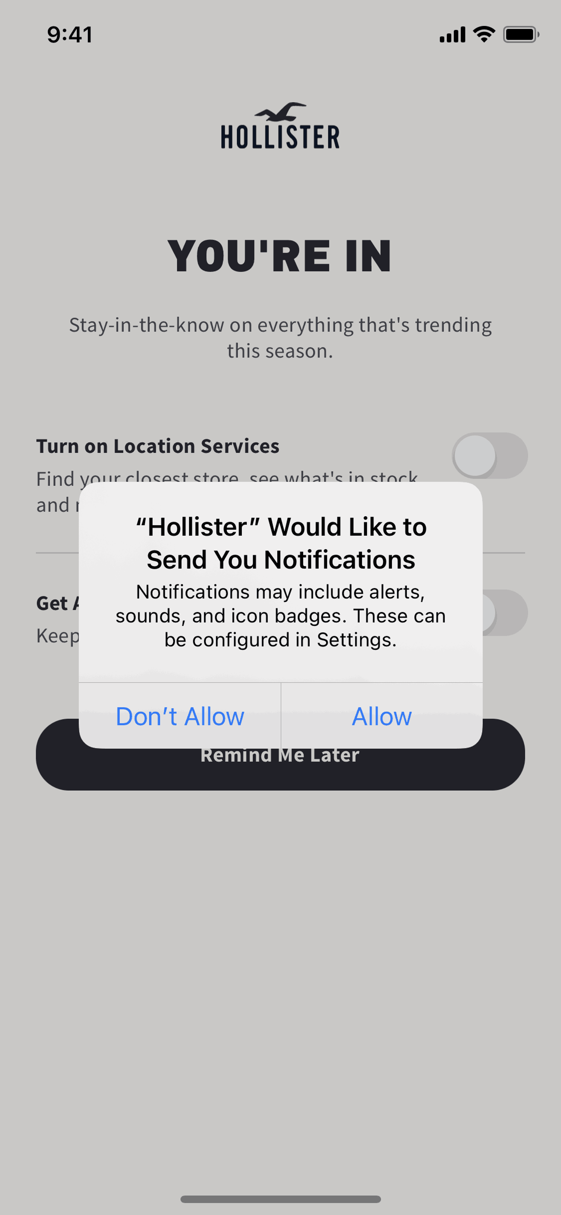 Hollister Co. iOS Shopping interface screenshot 14
