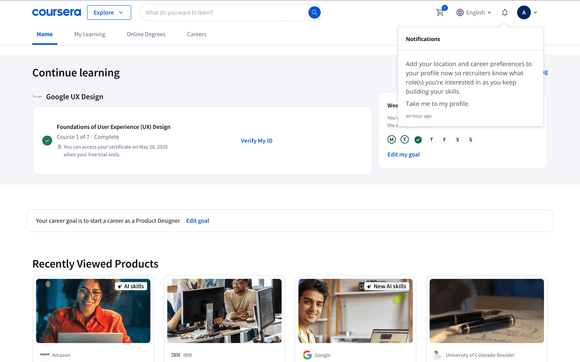 Coursera Web Education interface screenshot 14