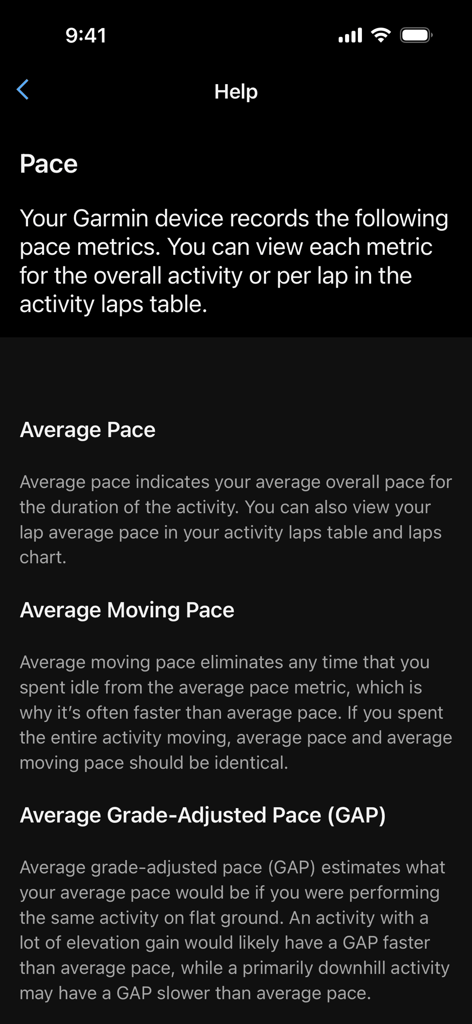 Garmin Connect iOS Health & Fitness interface screenshot 10