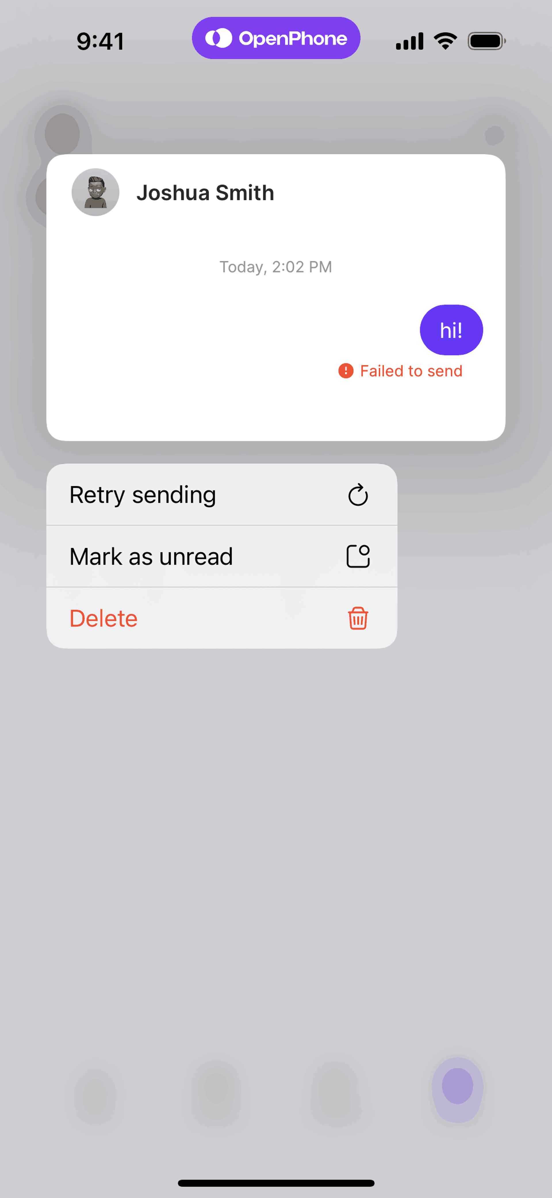 OpenPhone iOS Business interface screenshot 8