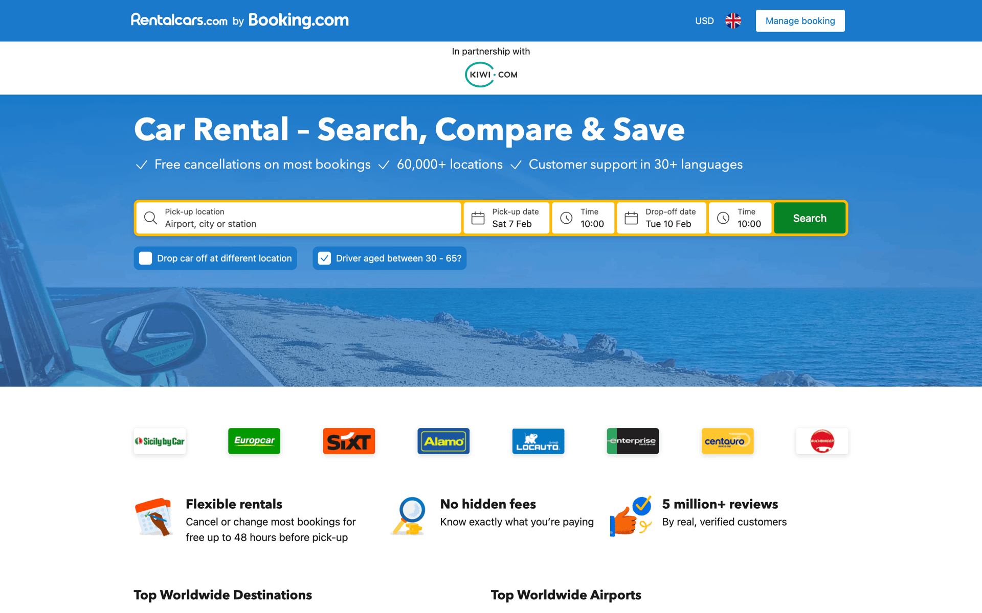 Kiwi.com Web Travel & Transportation interface screenshot 5