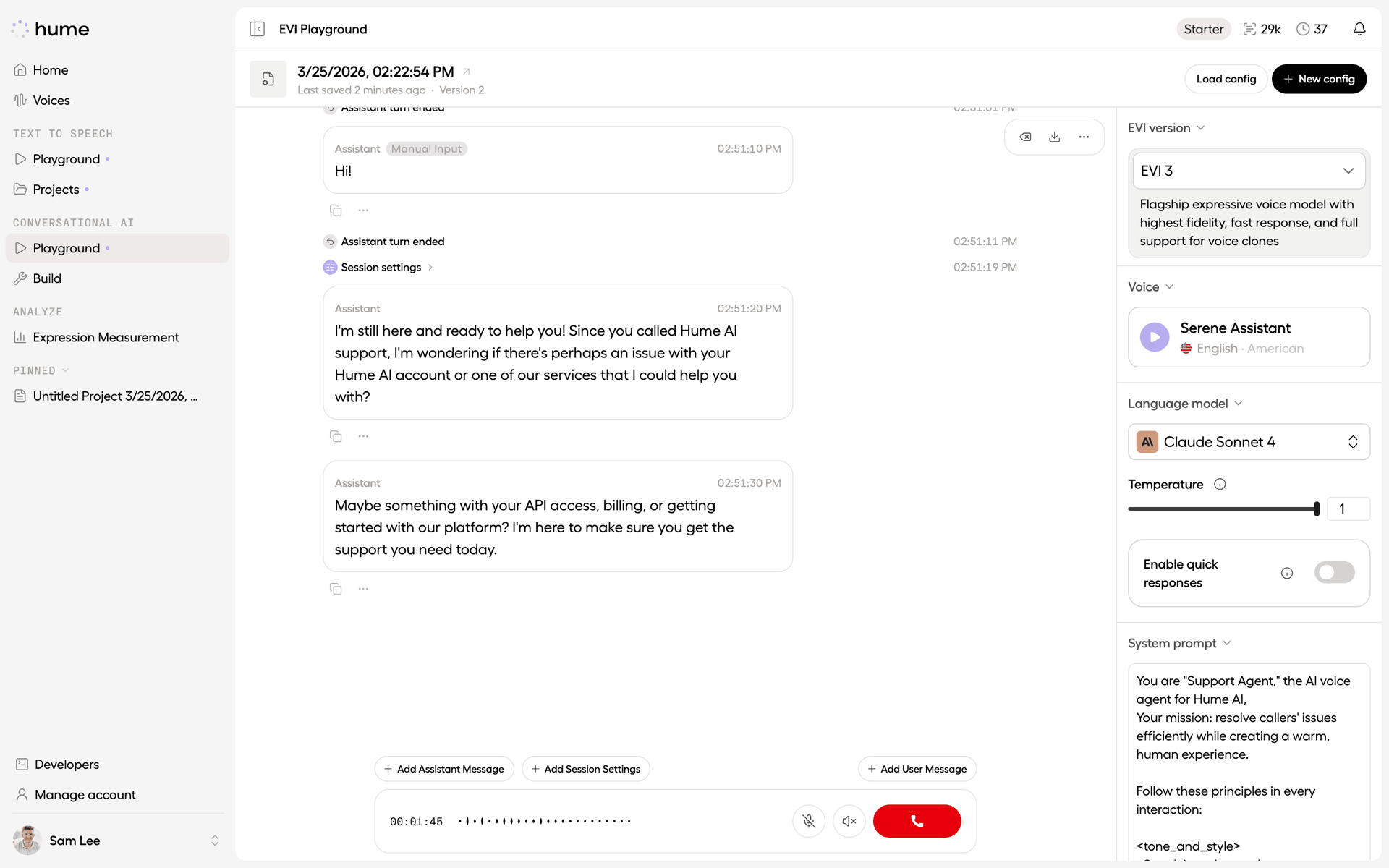 Hume AI Web emotion recognition interface screenshot 6