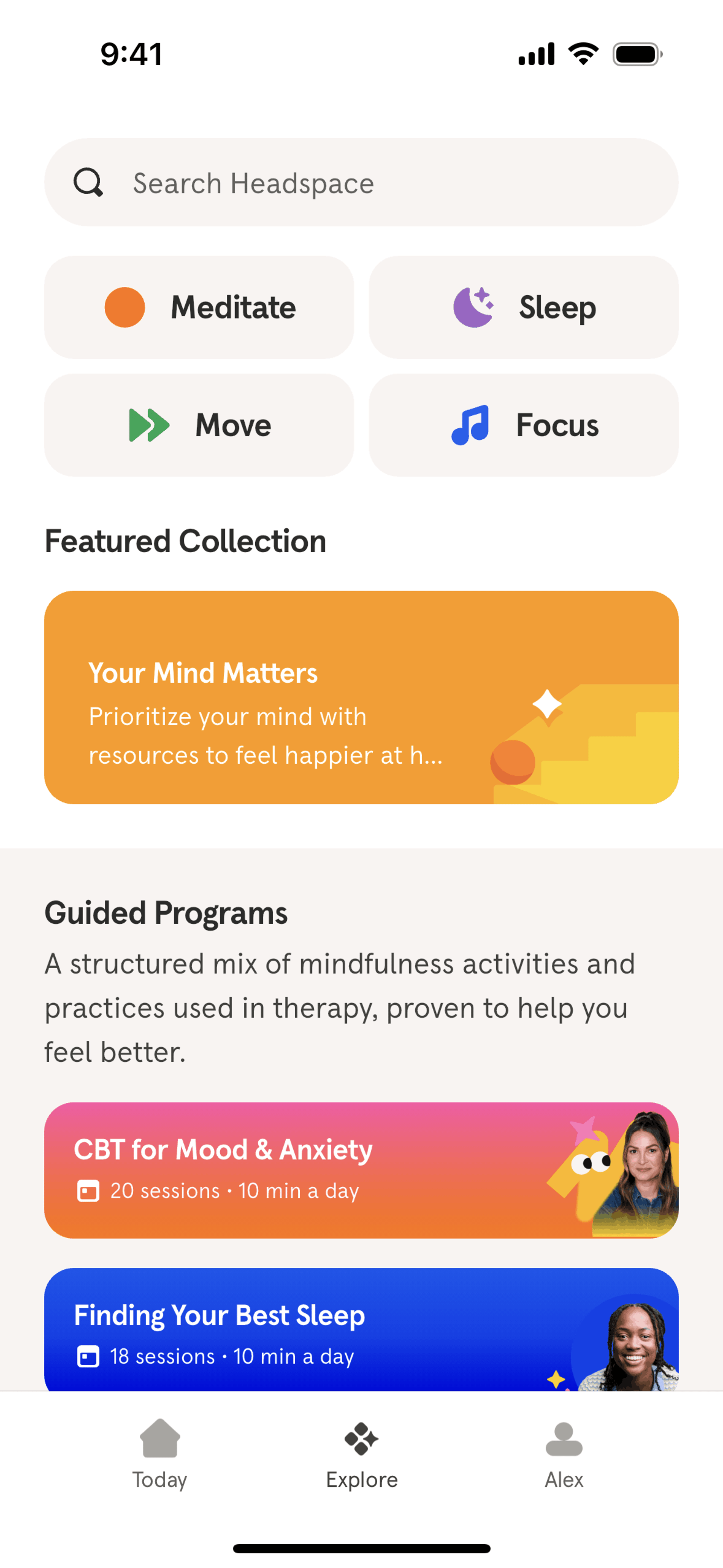 Headspace iOS Health & Fitness interface screenshot 8