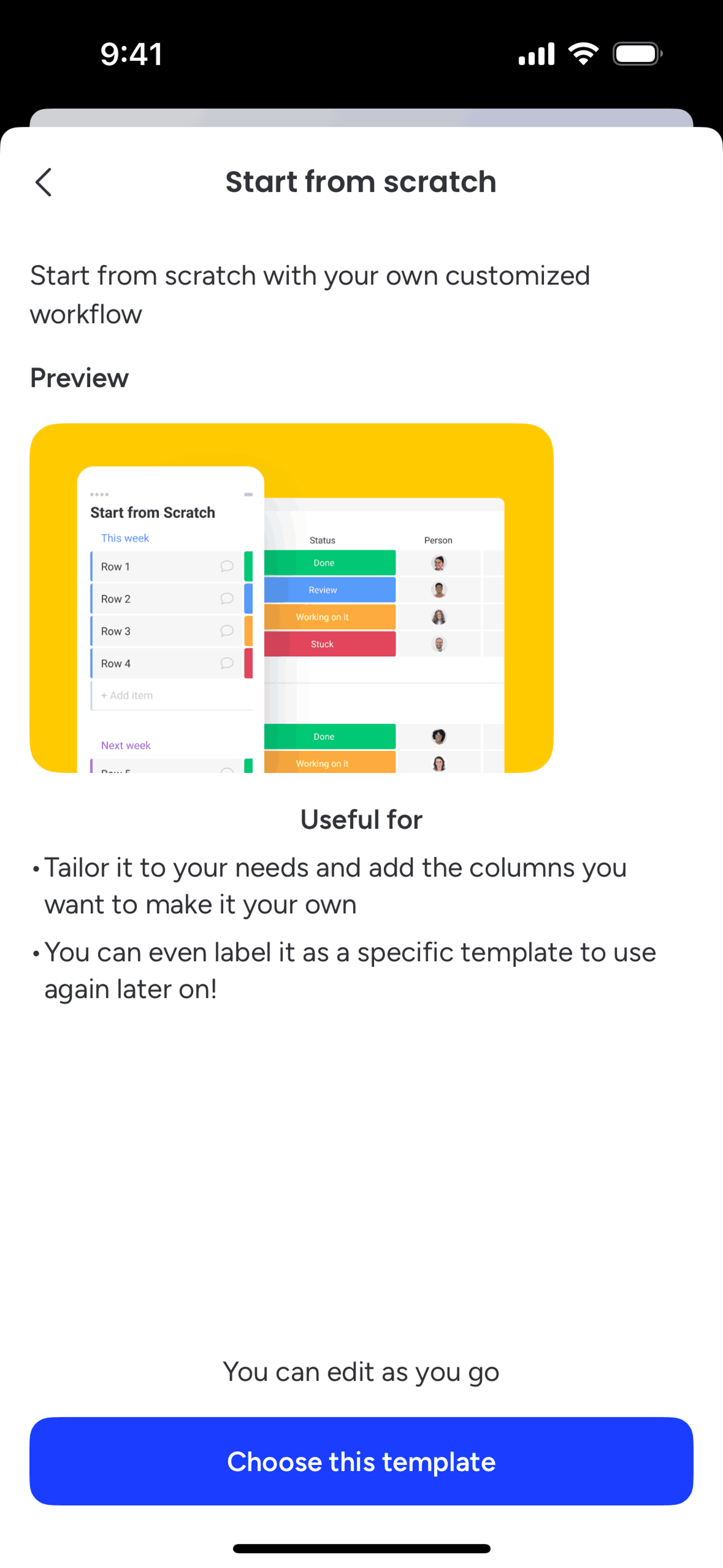 monday.com iOS Collaboration interface screenshot 21