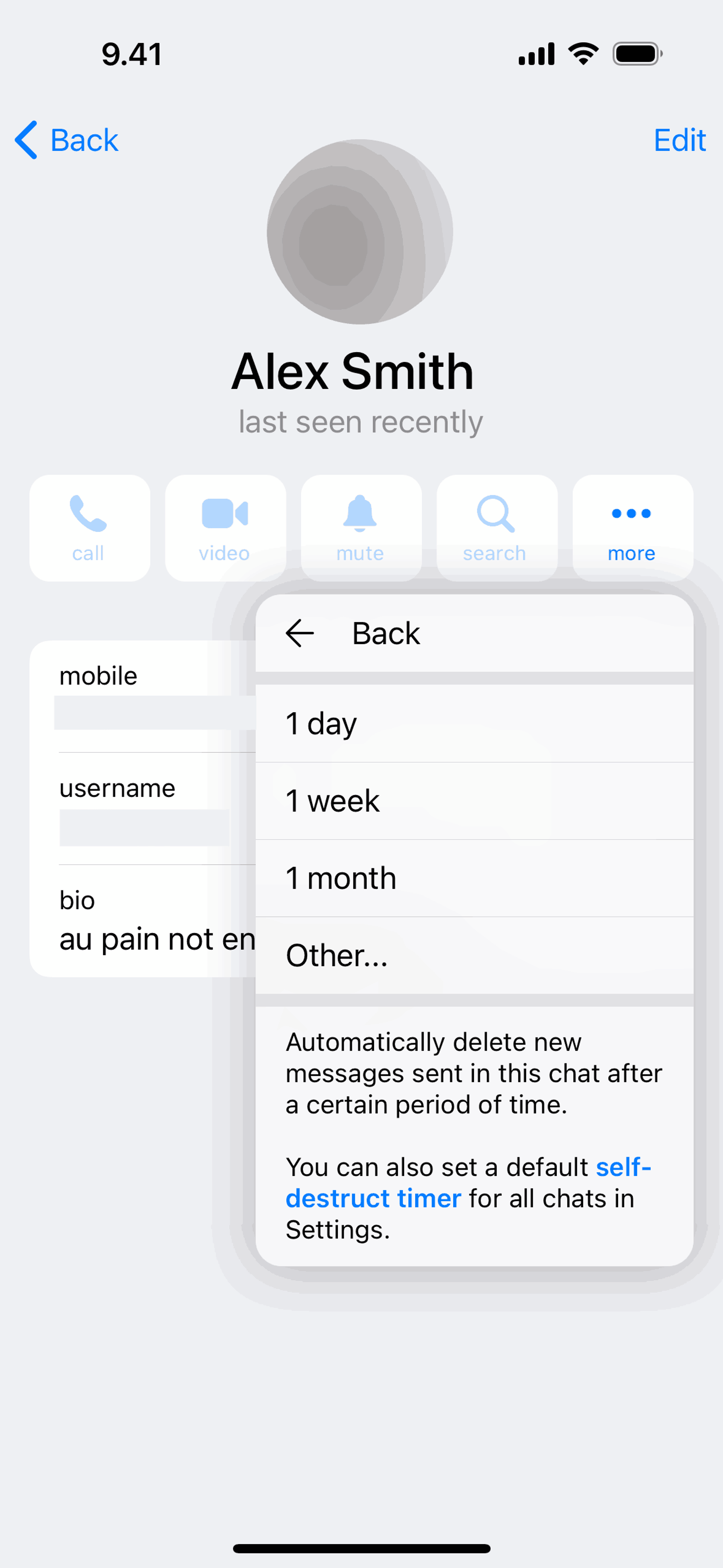 Telegram iOS Social Networking interface screenshot 18
