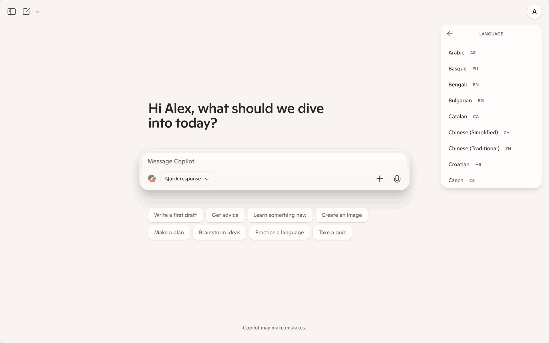 Microsoft Copilot Web AI interface screenshot 9