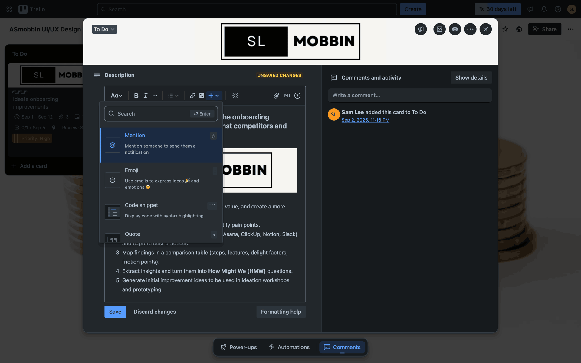 Trello Web Business interface screenshot 11