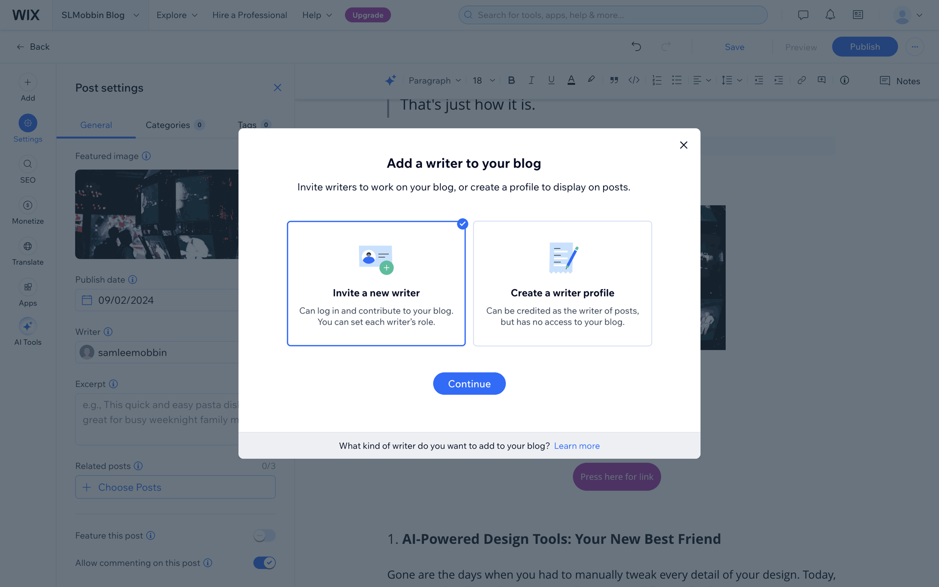 Wix Web Business interface screenshot 7