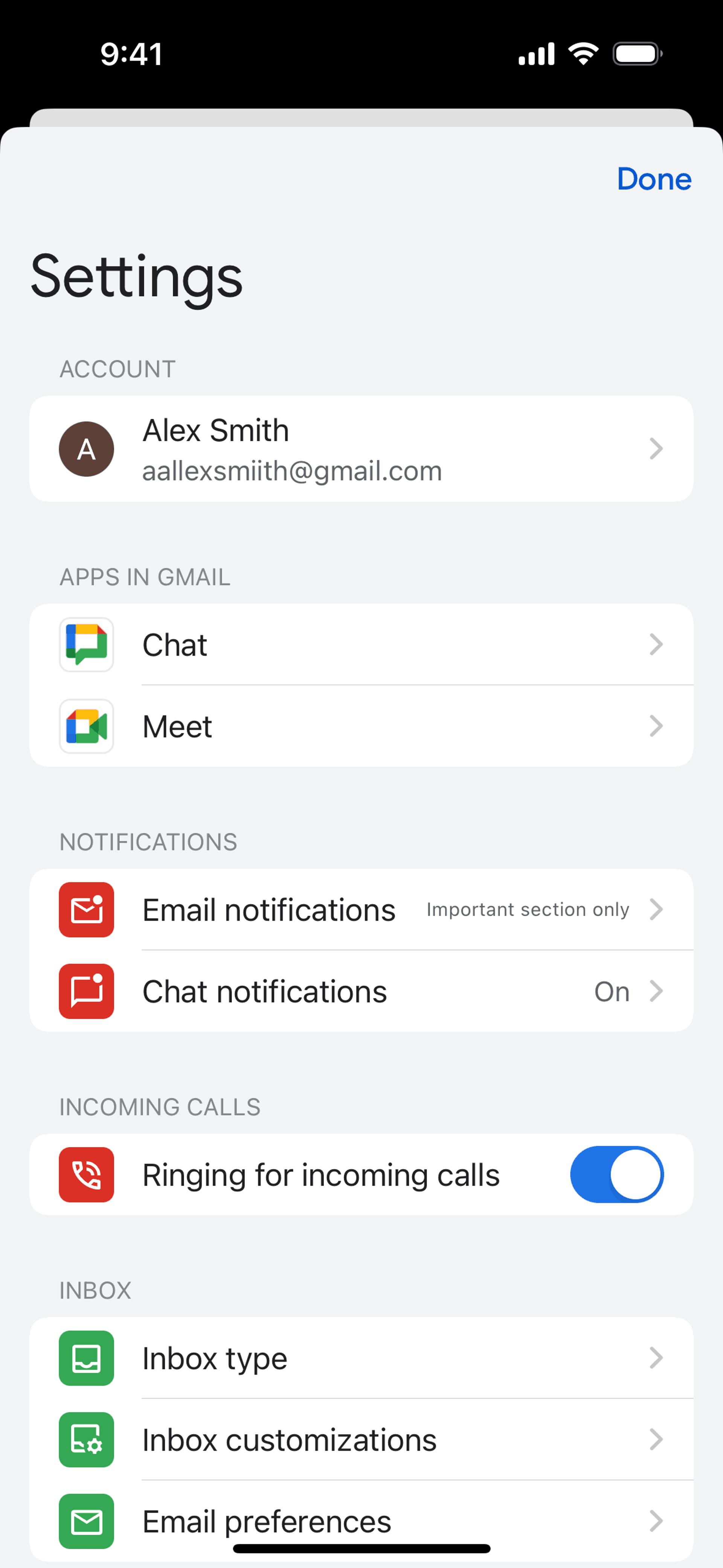 Gmail iOS Productivity interface screenshot 4