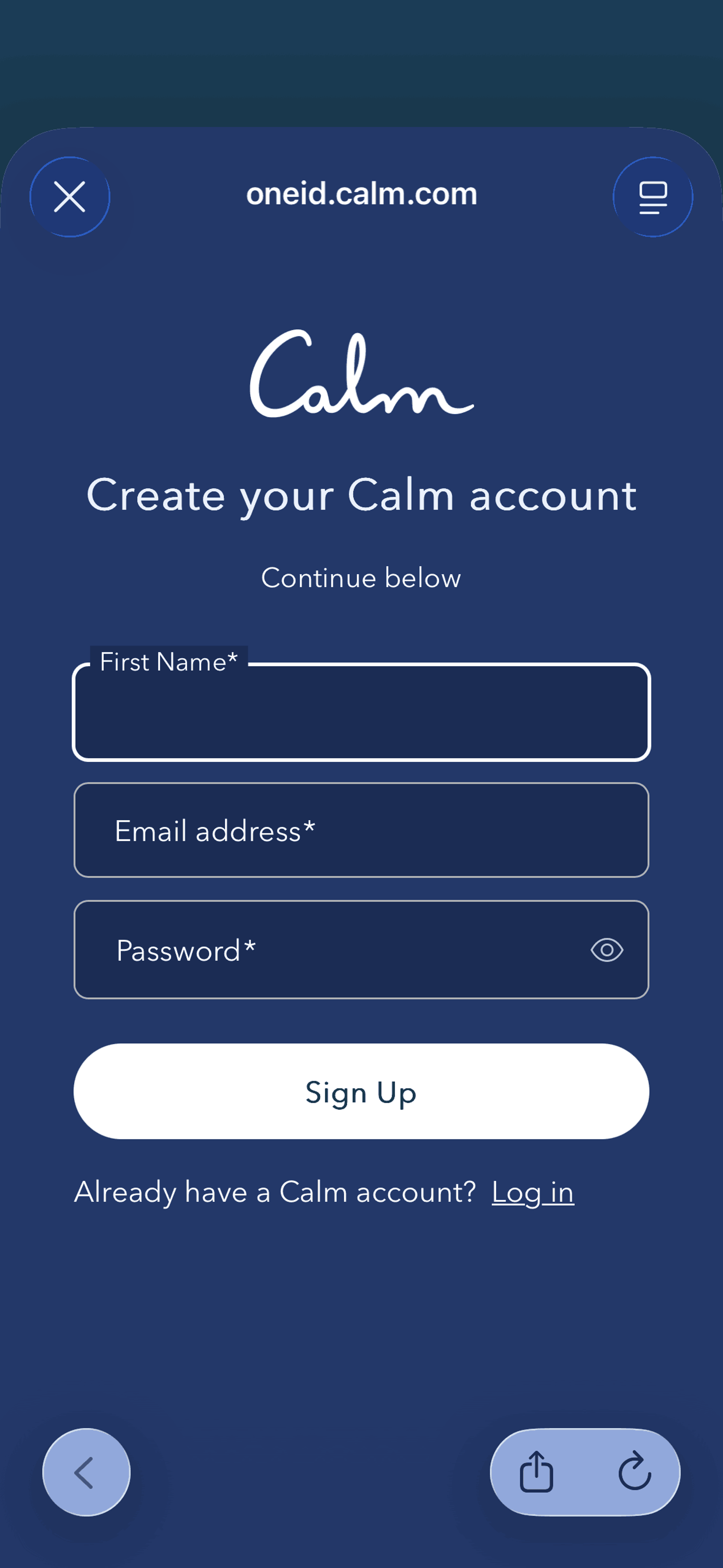 Calm iOS Health & Fitness interface screenshot 7