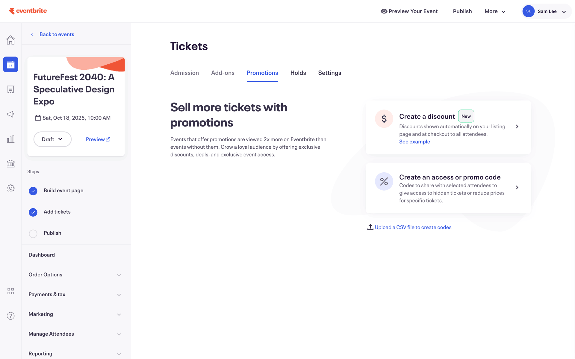 Eventbrite Web Entertainment interface screenshot 23