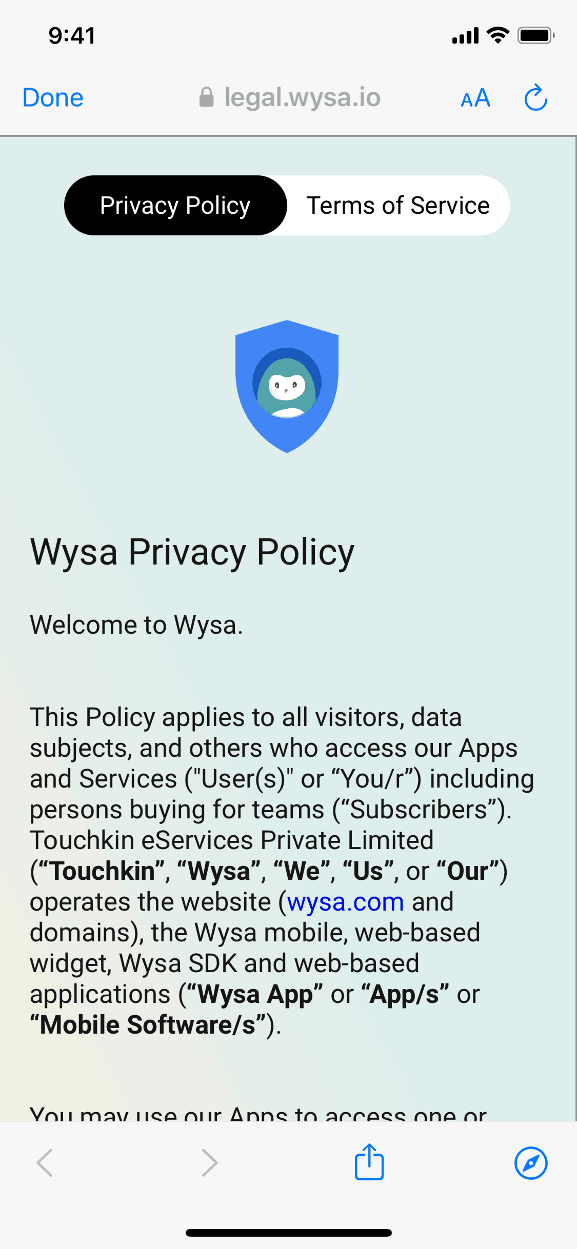 Wysa iOS AI interface screenshot 6
