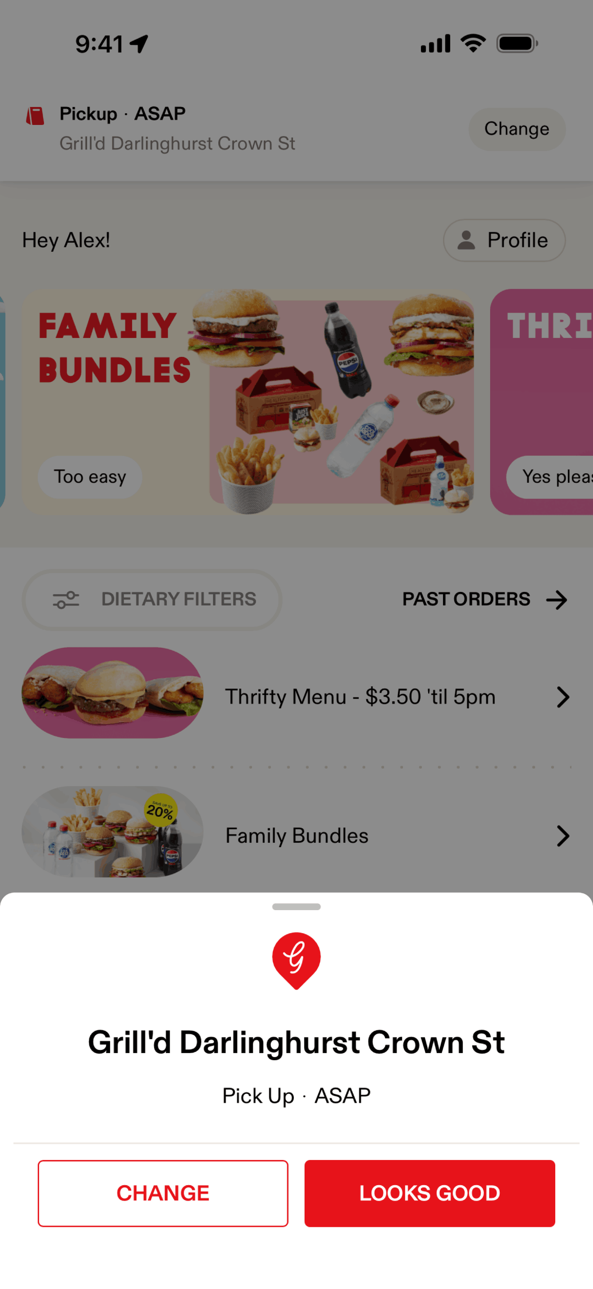 Grill'd iOS Food & Drink interface screenshot 17