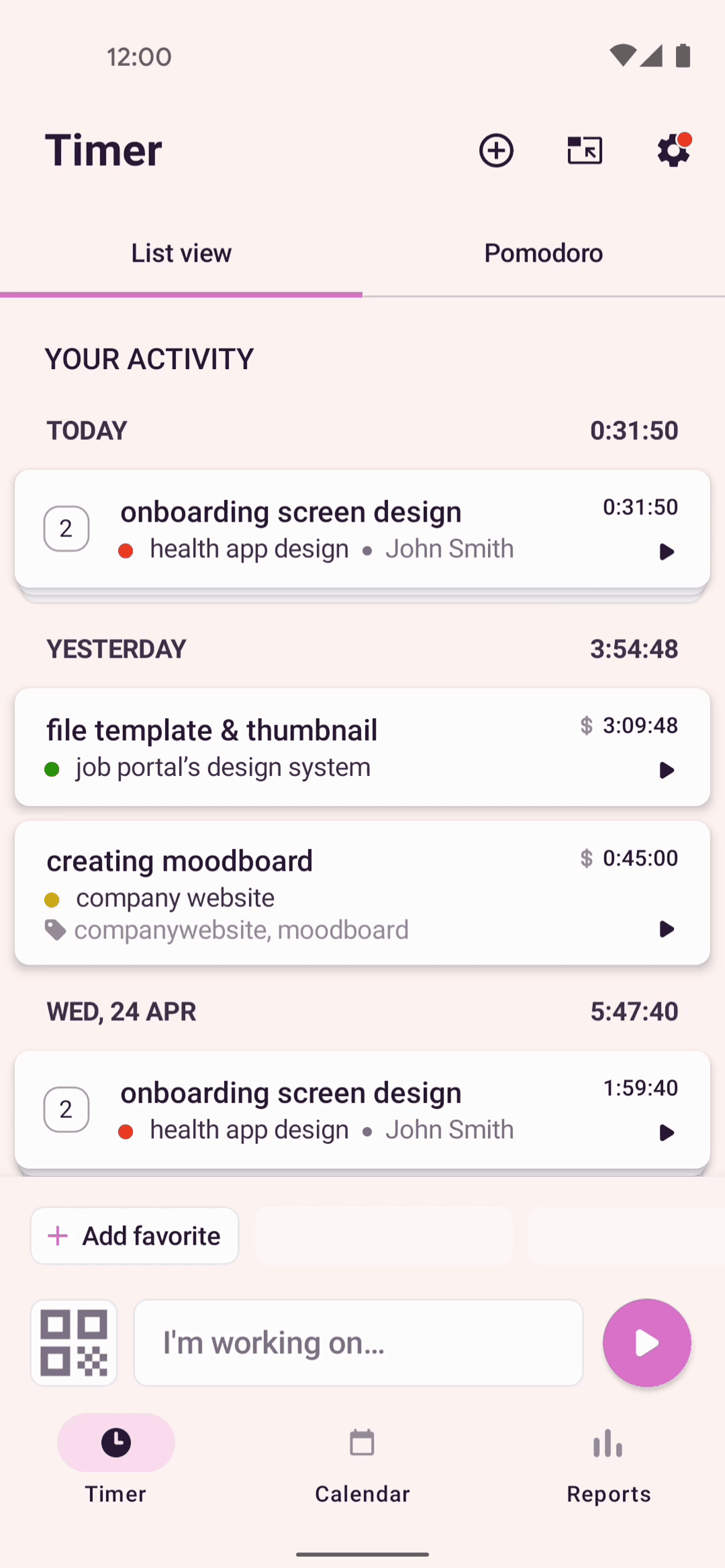 Toggl Track Android Business interface screenshot 6