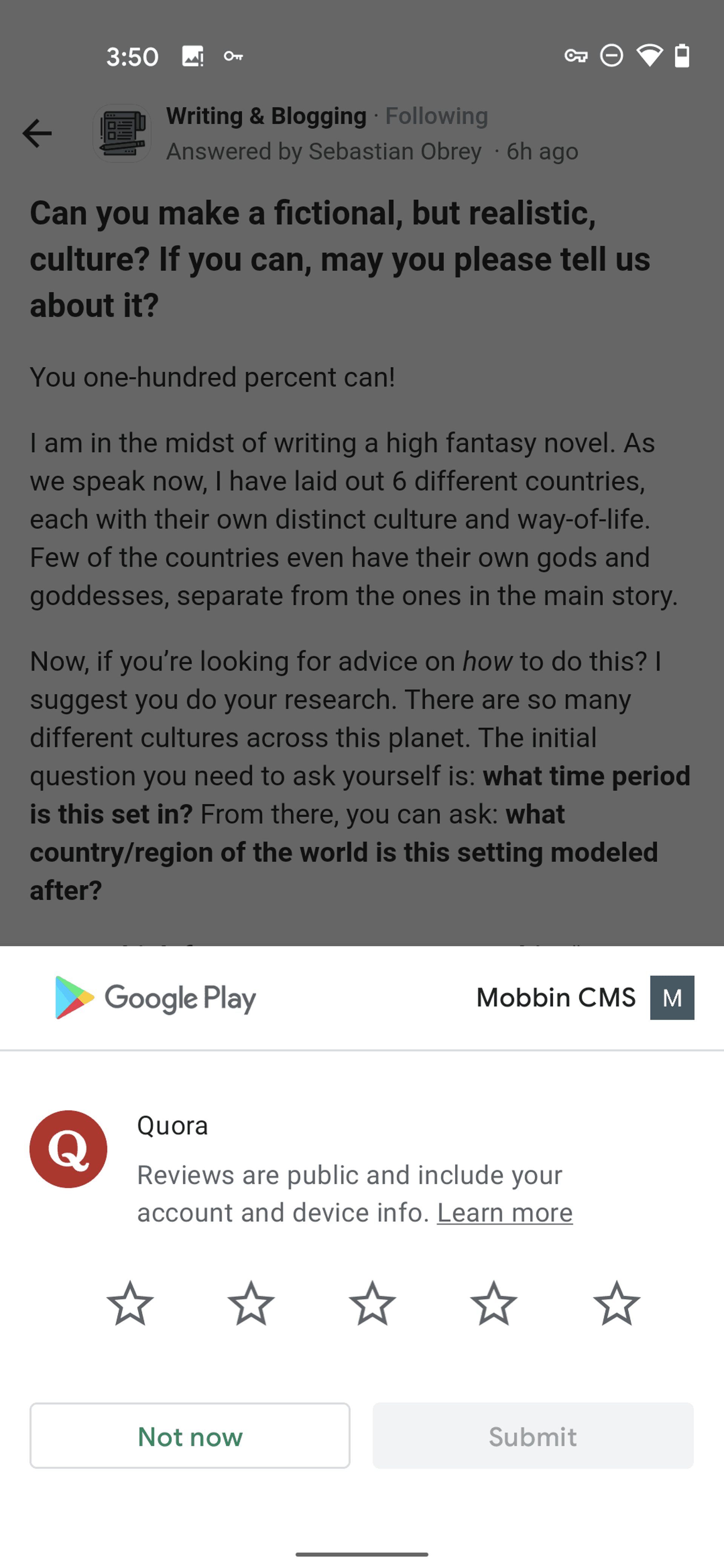 Quora Android News interface screenshot 21