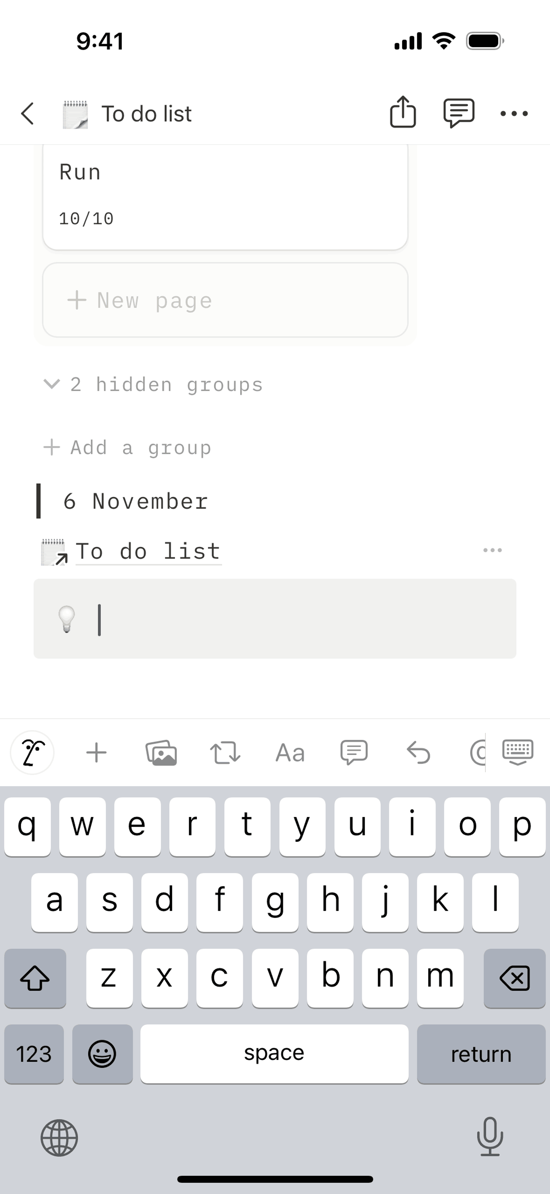 Notion iOS Collaboration interface screenshot 15