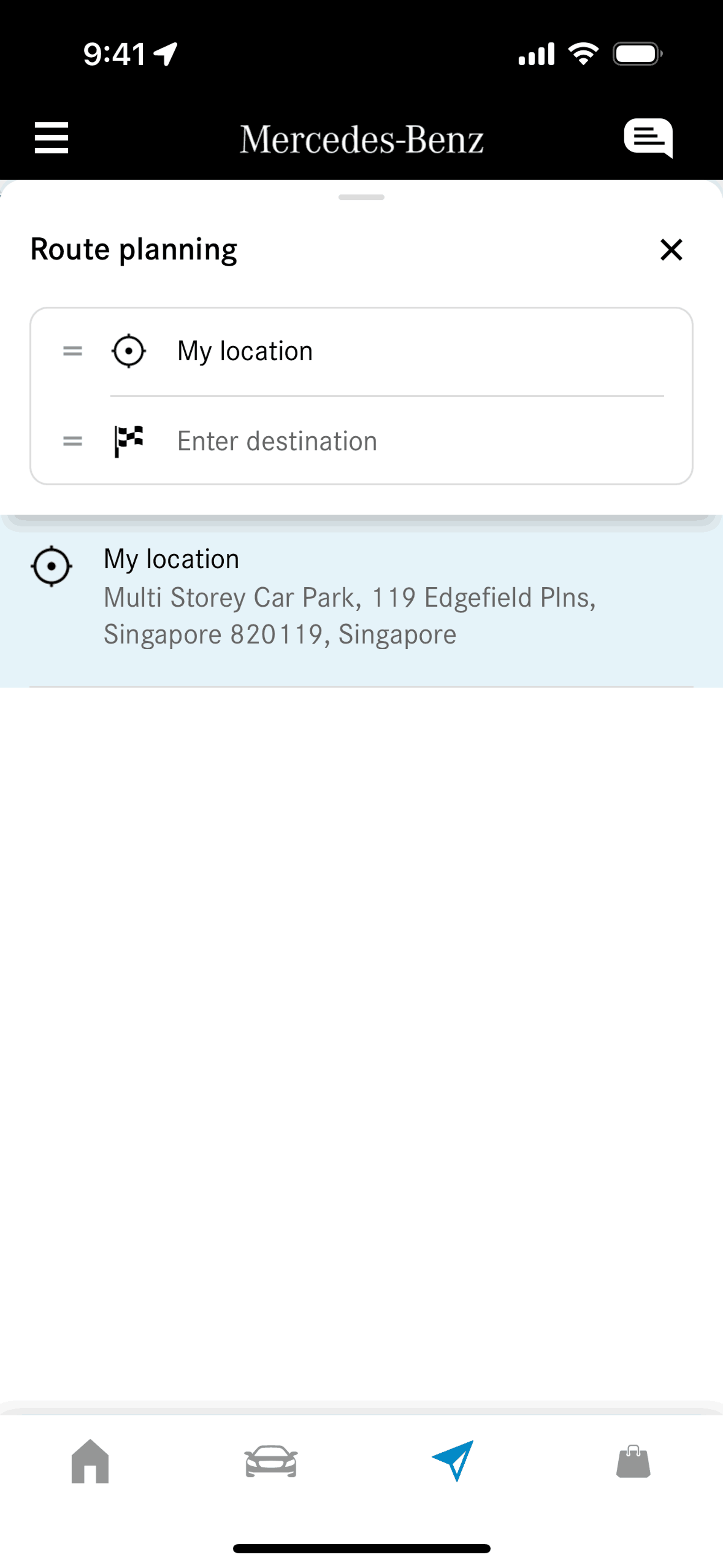 Mercedes-Benz iOS Travel & Transportation interface screenshot 12
