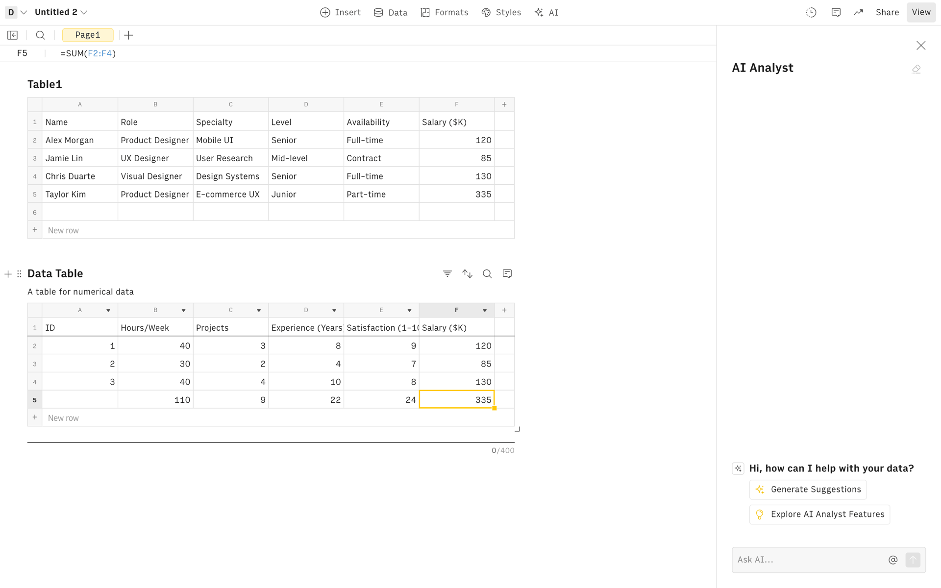 Rows Web AI interface screenshot 6
