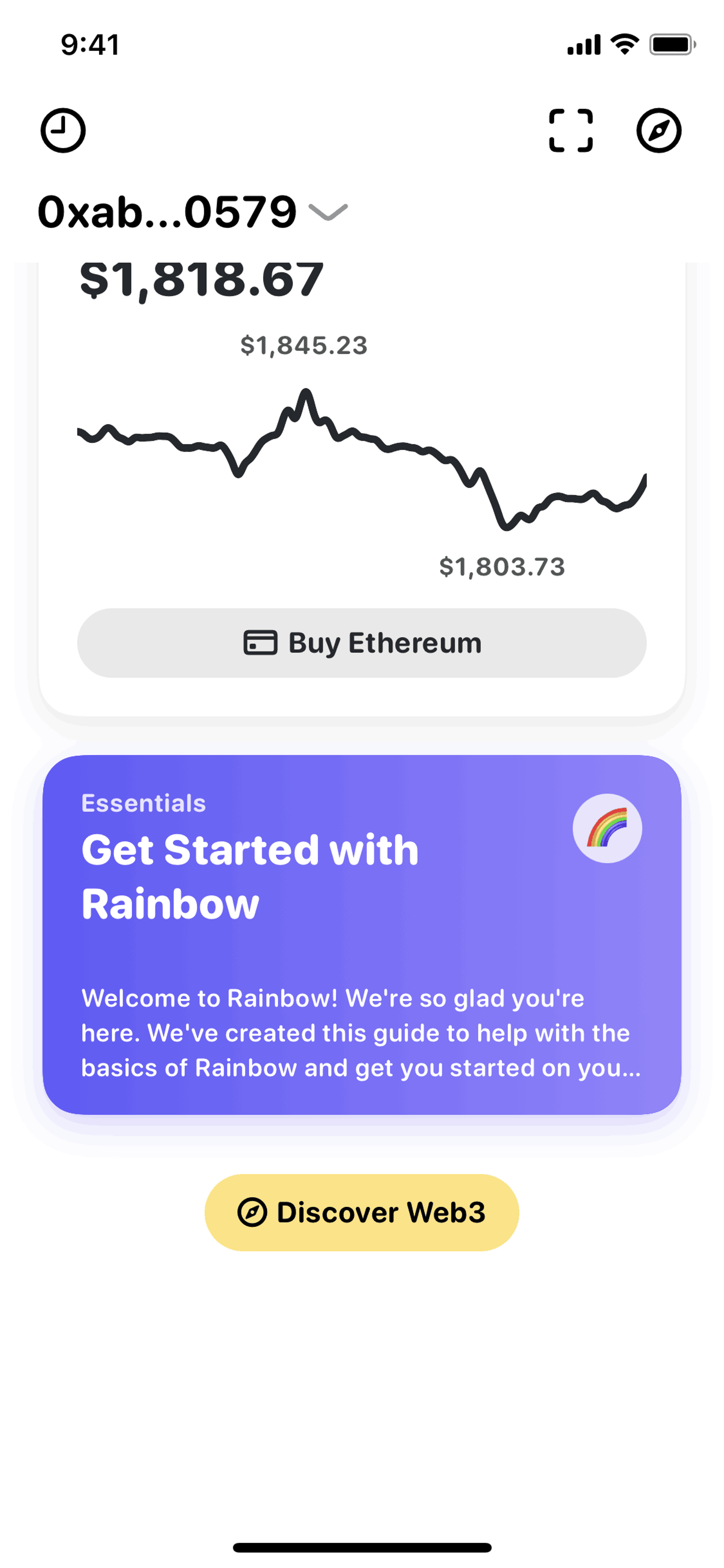Rainbow iOS Finance interface screenshot 16
