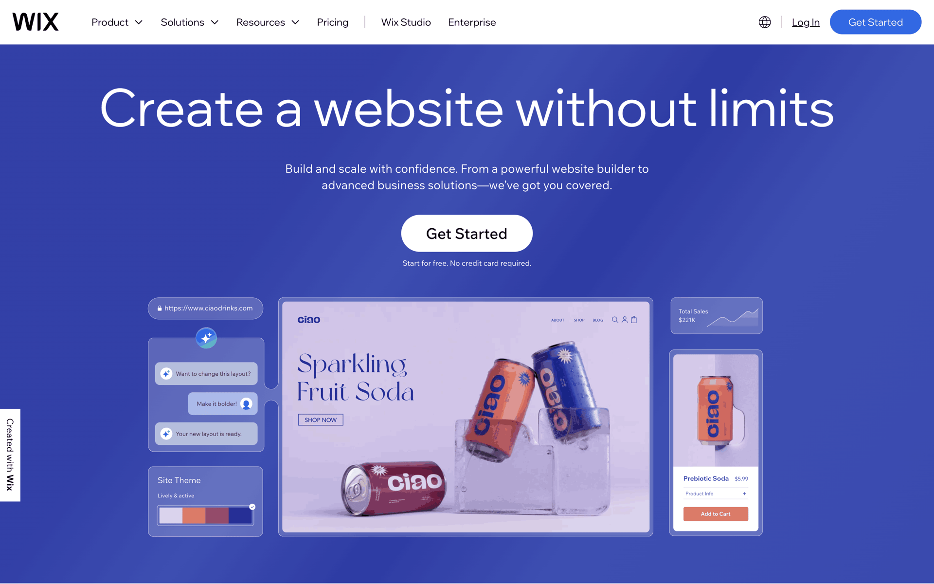 Wix Web Business interface screenshot 1