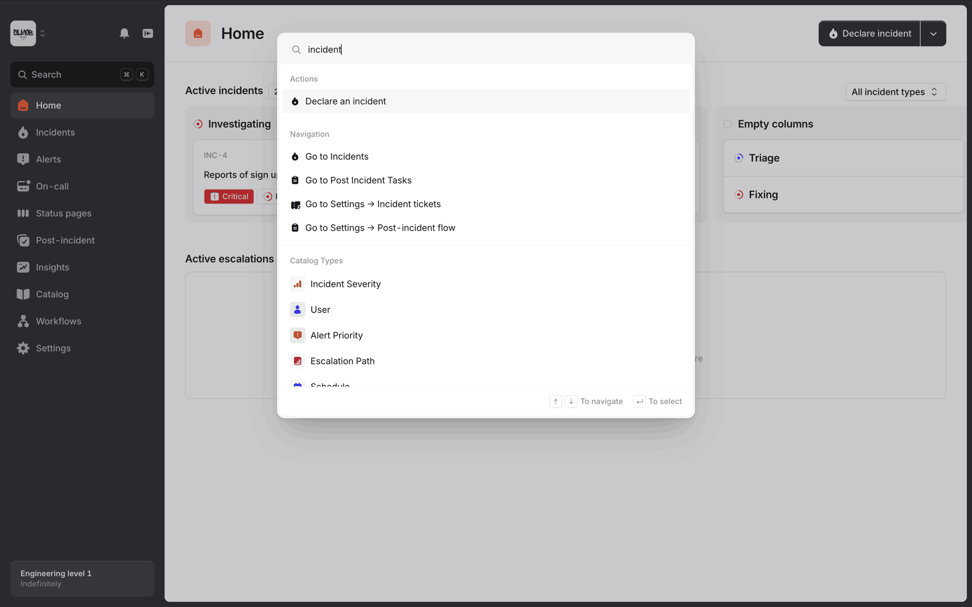 incident.io Web Developer Tools interface screenshot 22