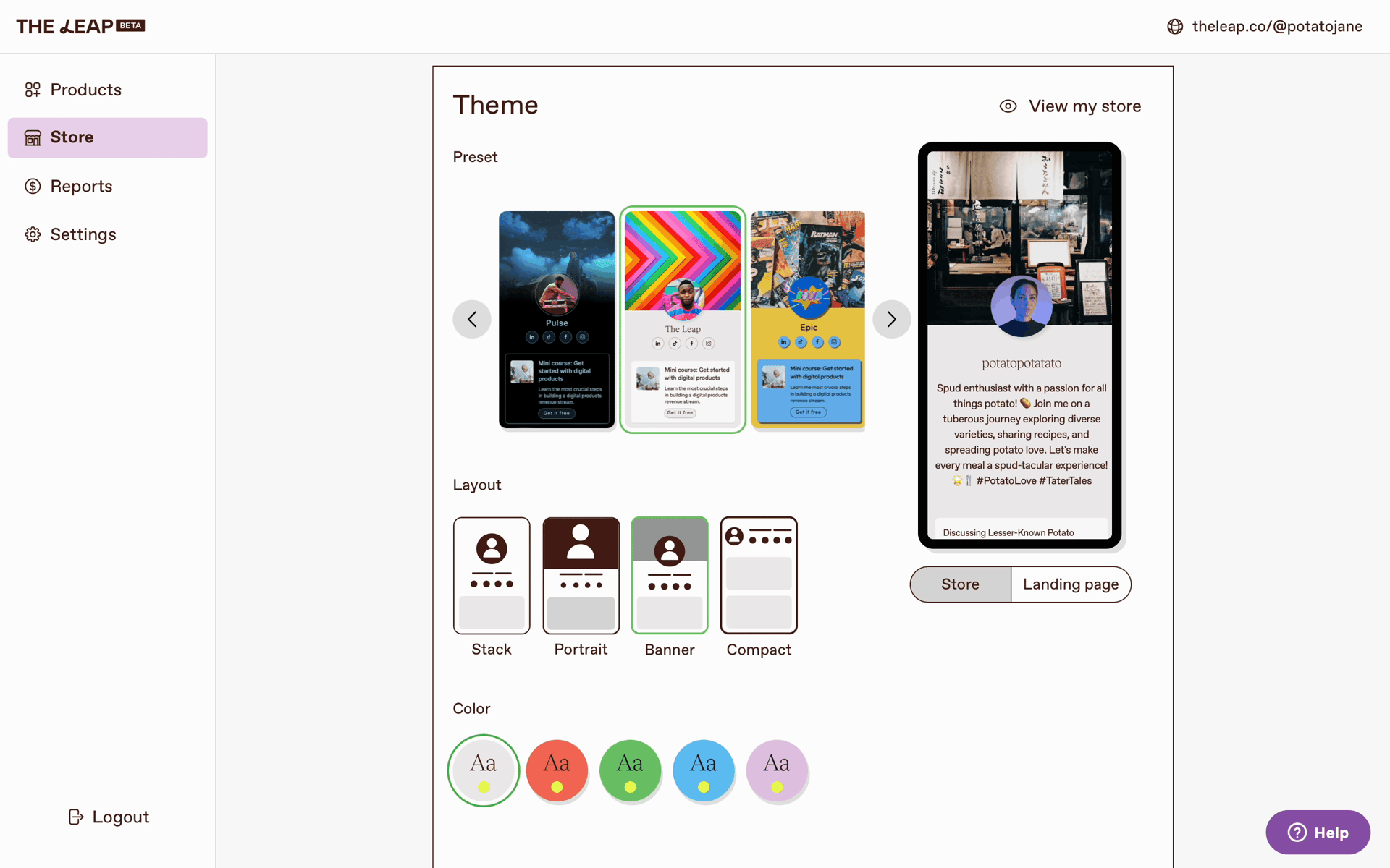 The Leap Web Business interface screenshot 18